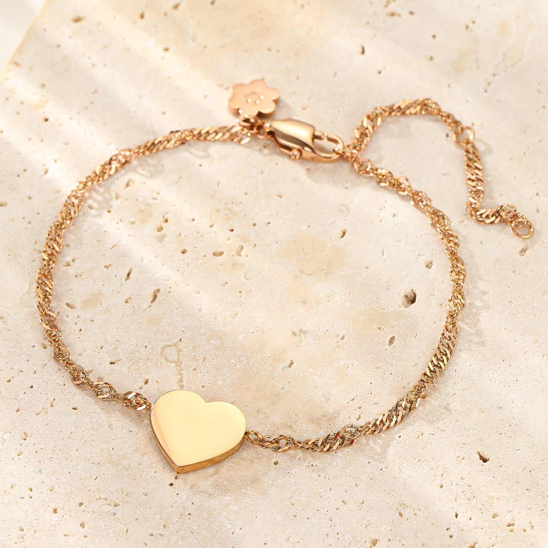 Minimalist Heart Charm Bracelet Waterproof