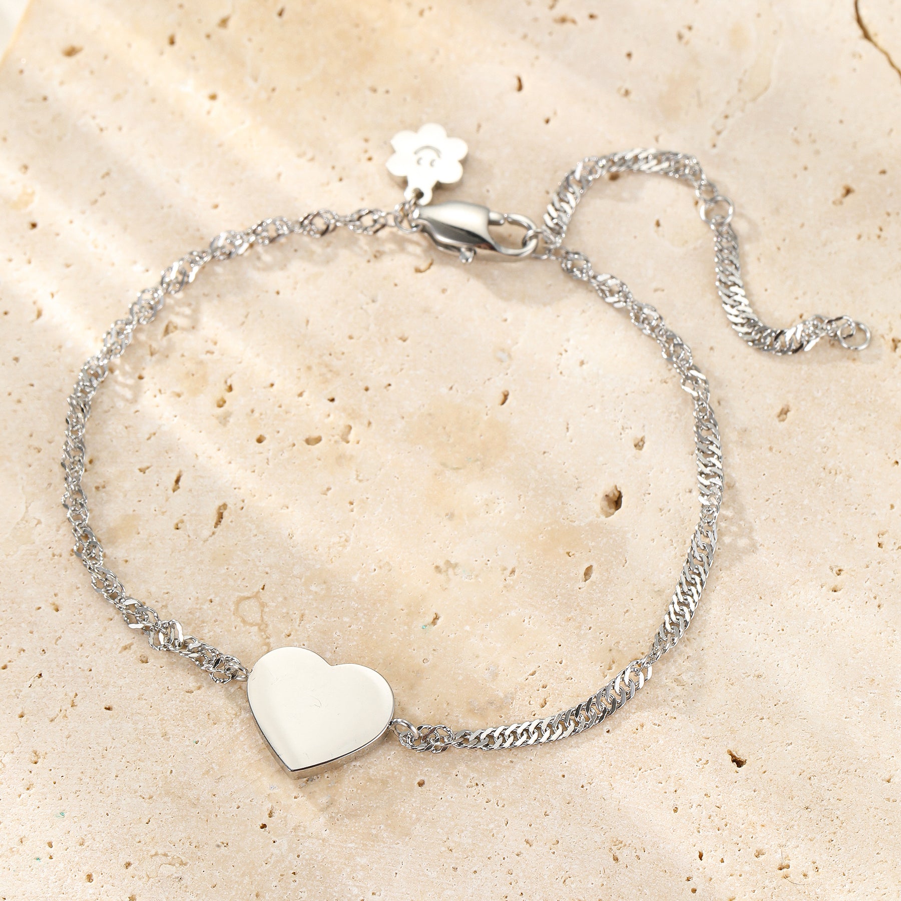 Minimalist Heart Charm Bracelet Waterproof