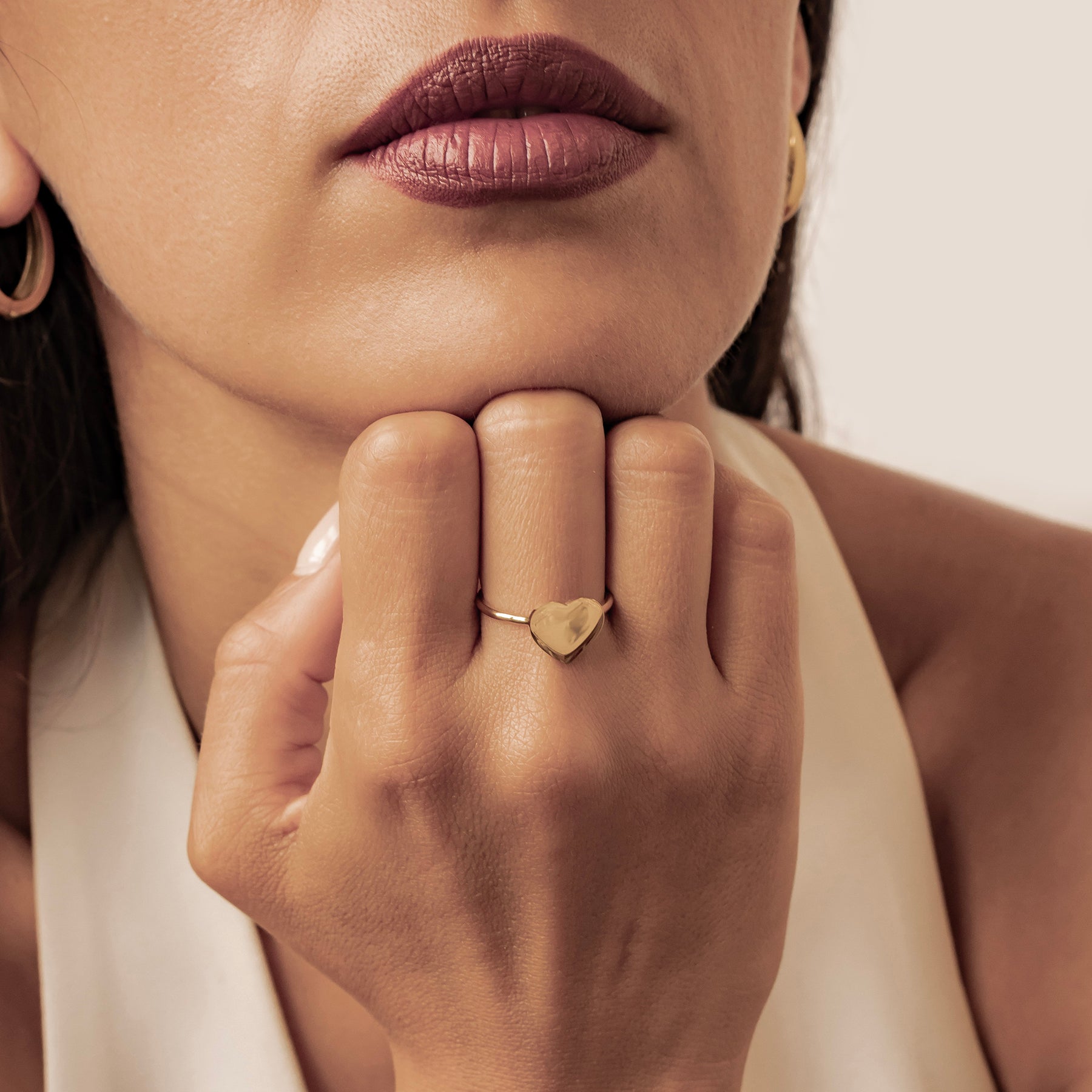 Minimalistischer Herz-Ring – Wasserfest