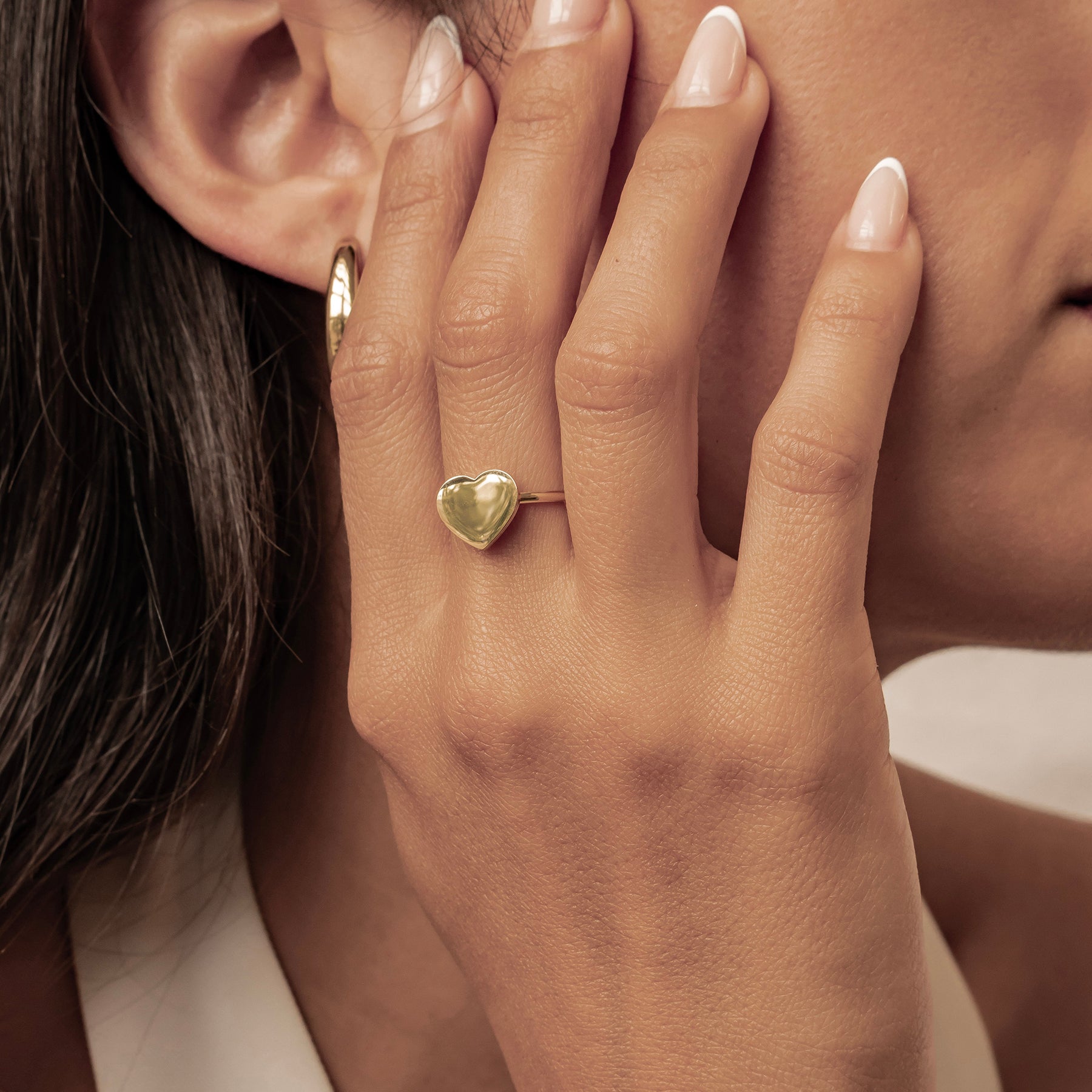 Minimalistischer Herz-Ring – Wasserfest