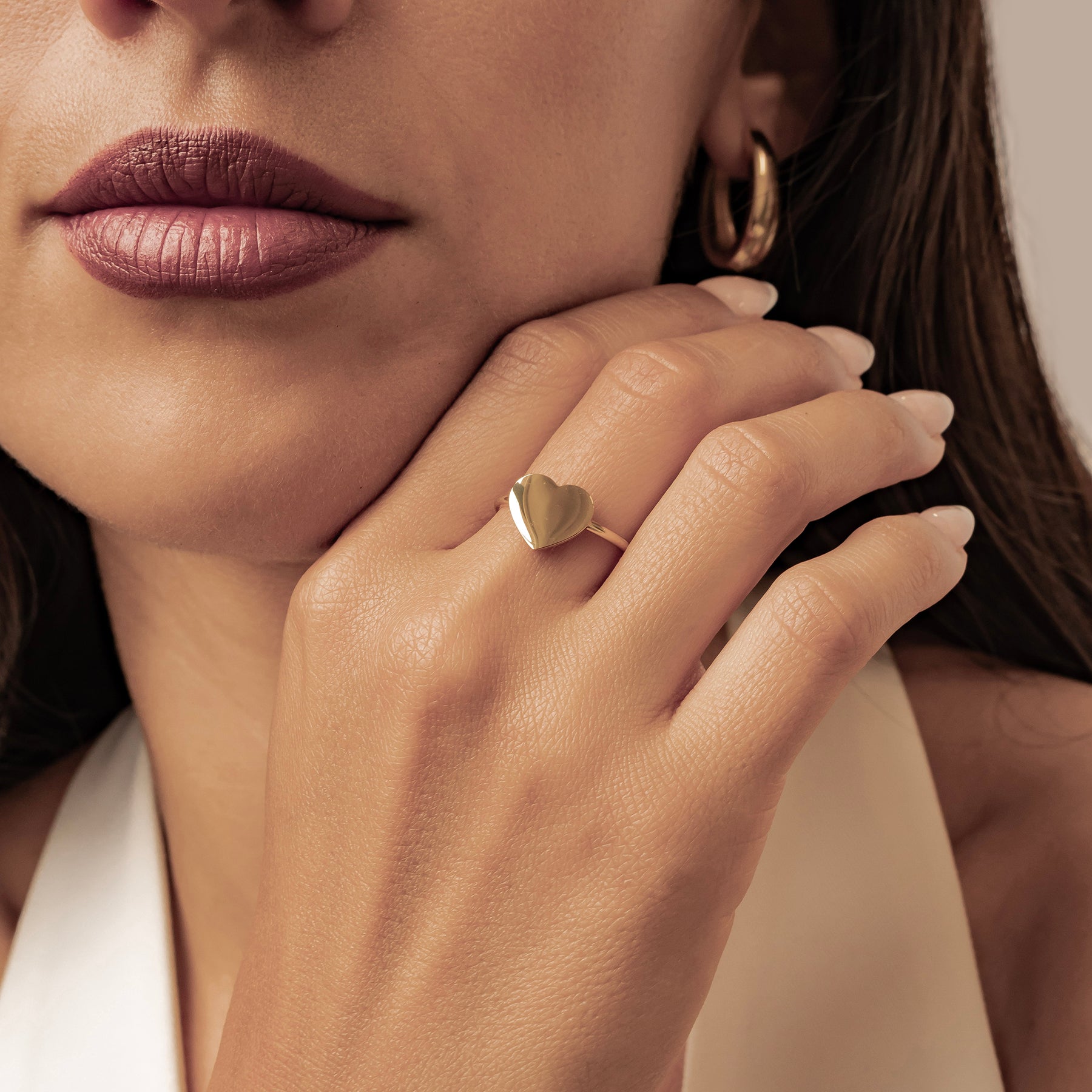 Minimalistischer Herz-Ring – Wasserfest