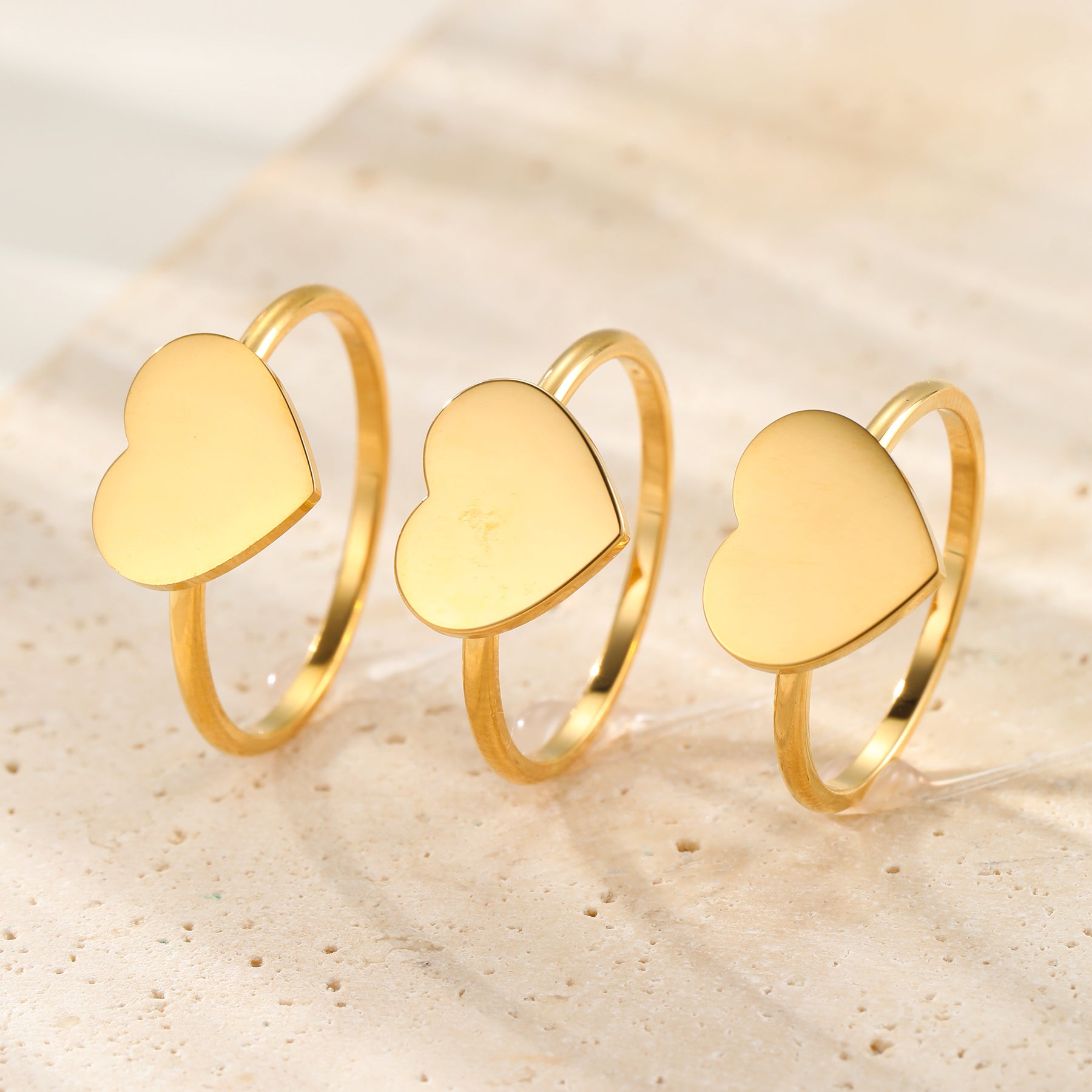 Minimalistischer Herz-Ring – Wasserfest