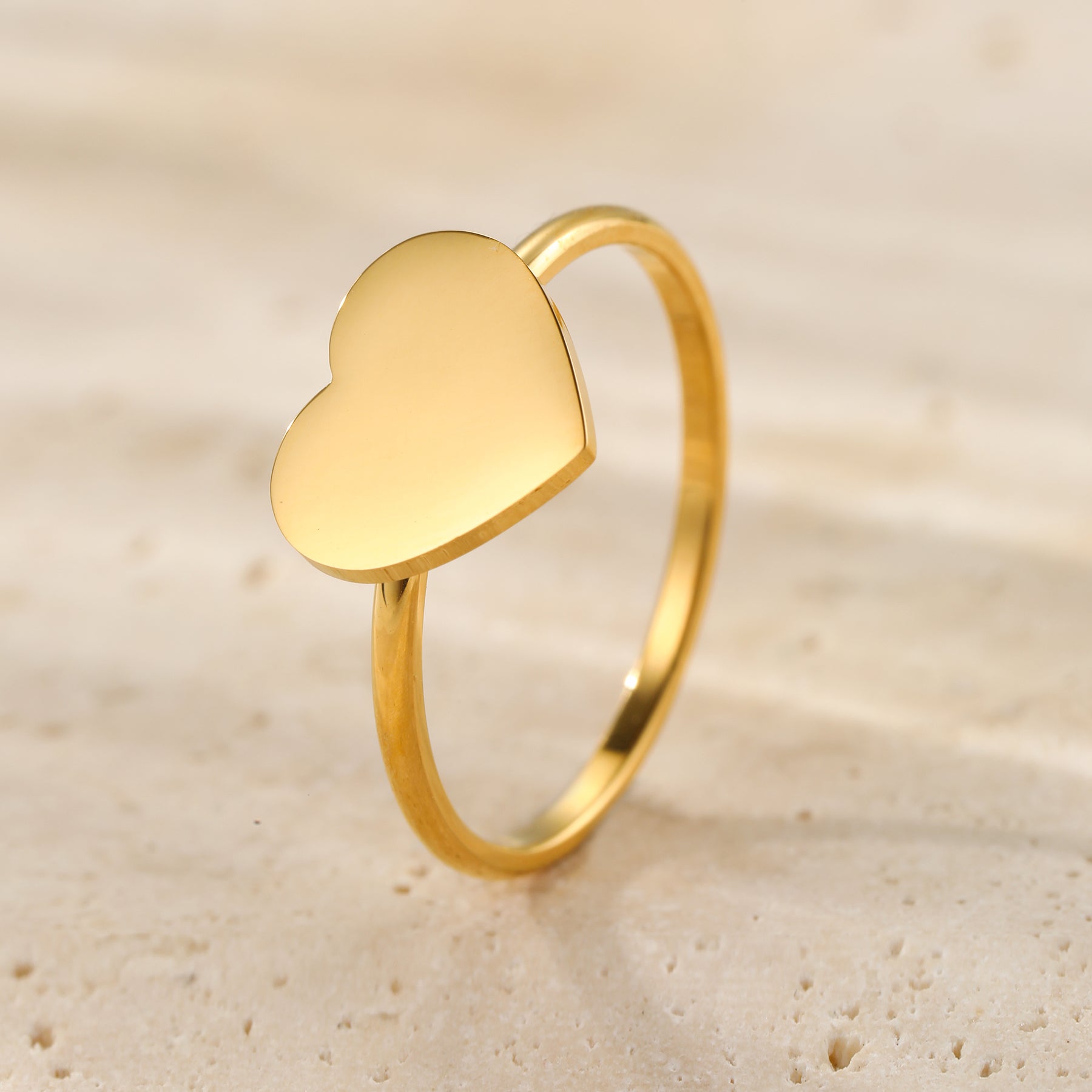 Minimalistischer Herz-Ring – Wasserfest