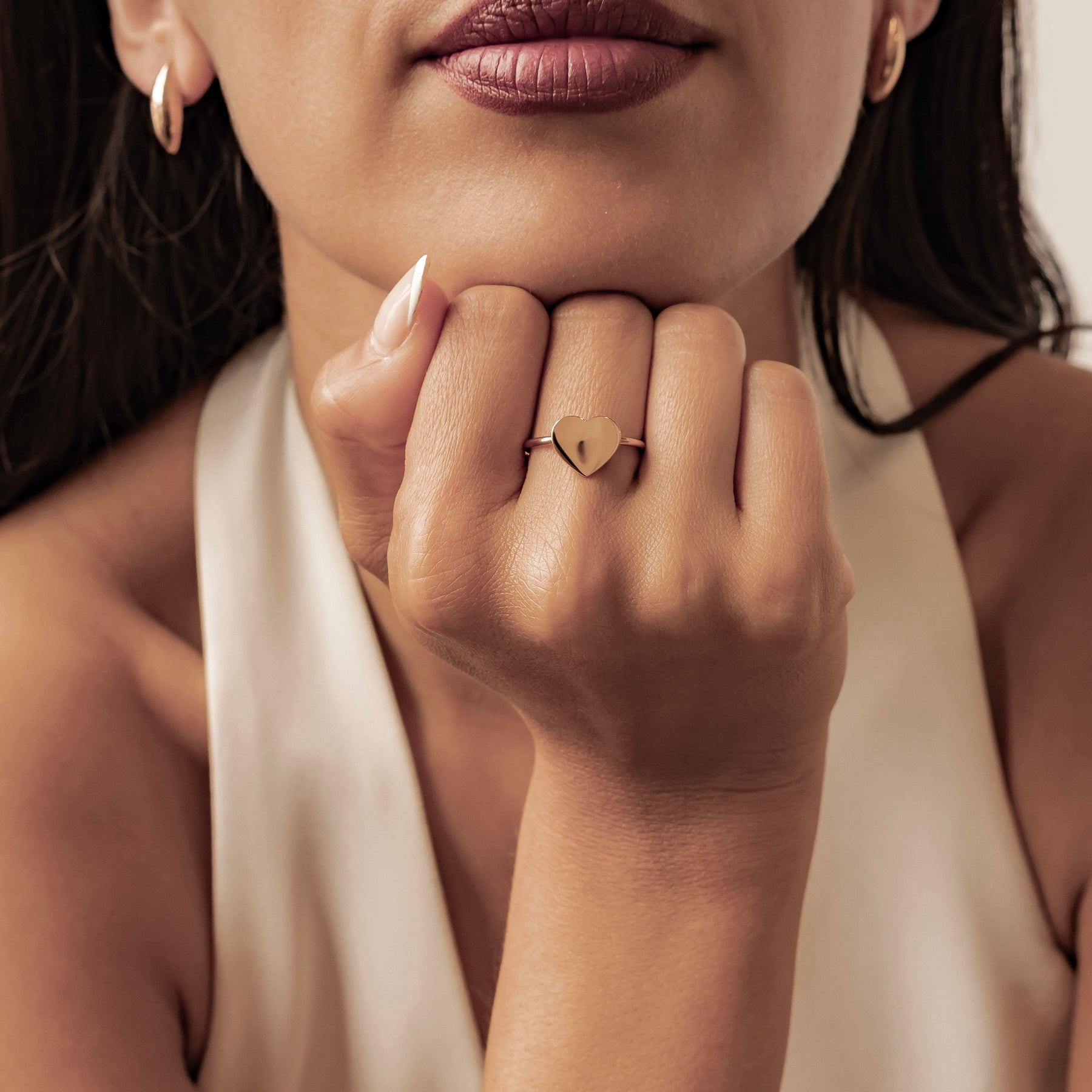 Minimalistischer Herz-Ring – Wasserfest