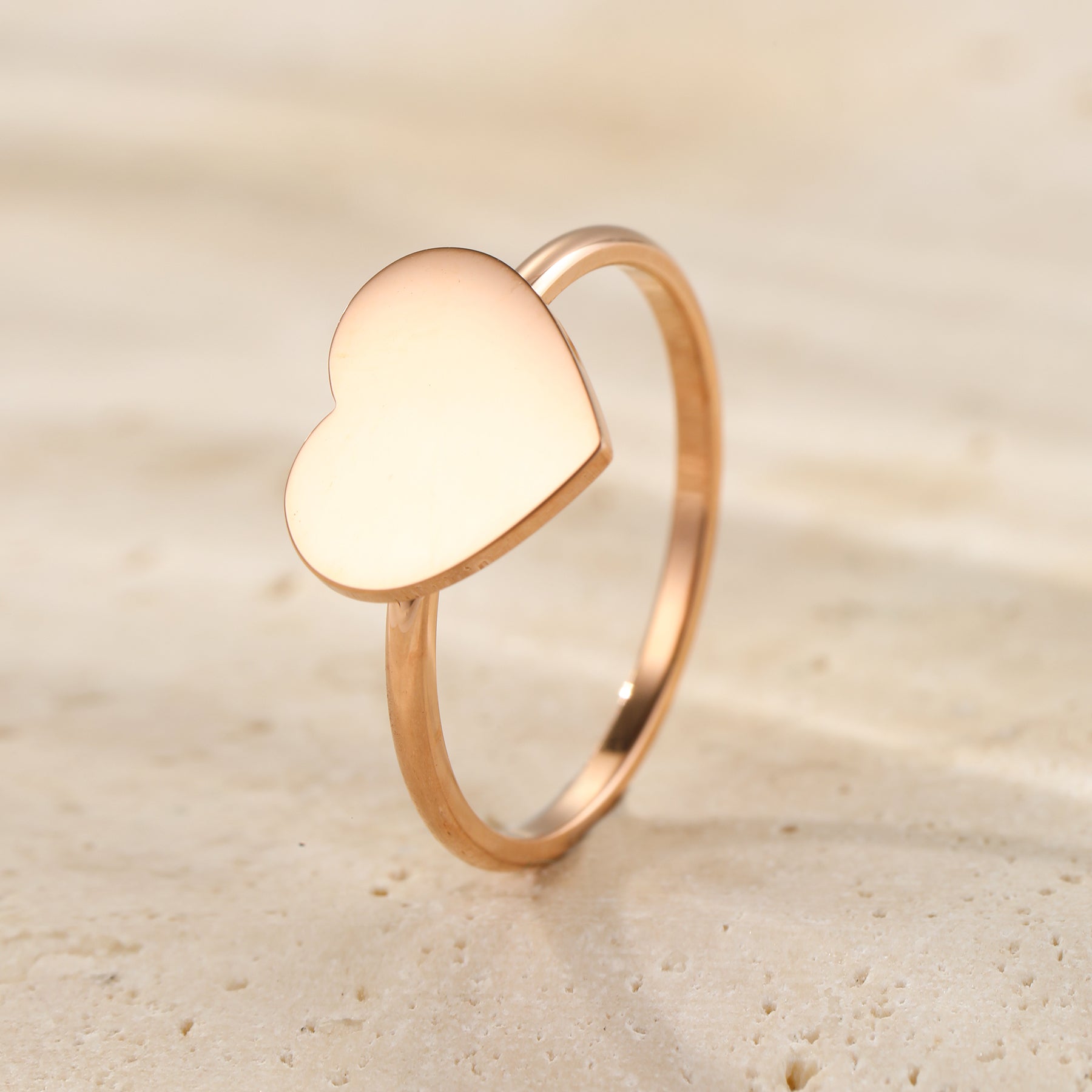 Minimalistischer Herz-Ring – Wasserfest