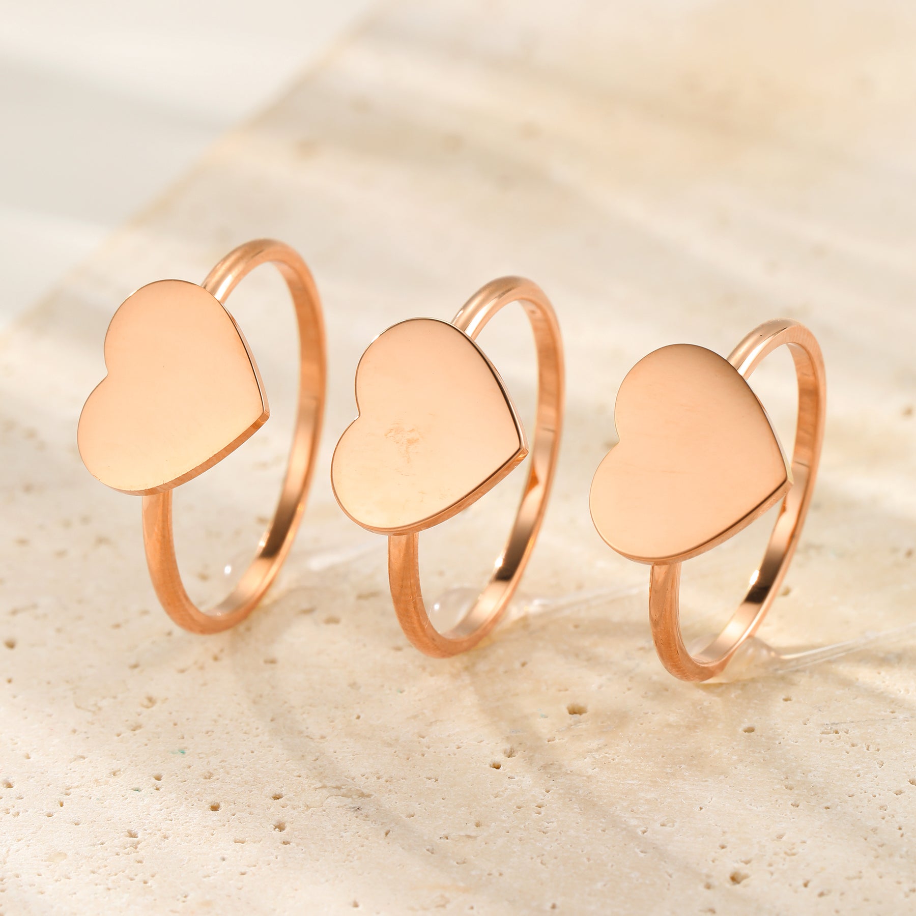 Minimalistischer Herz-Ring – Wasserfest