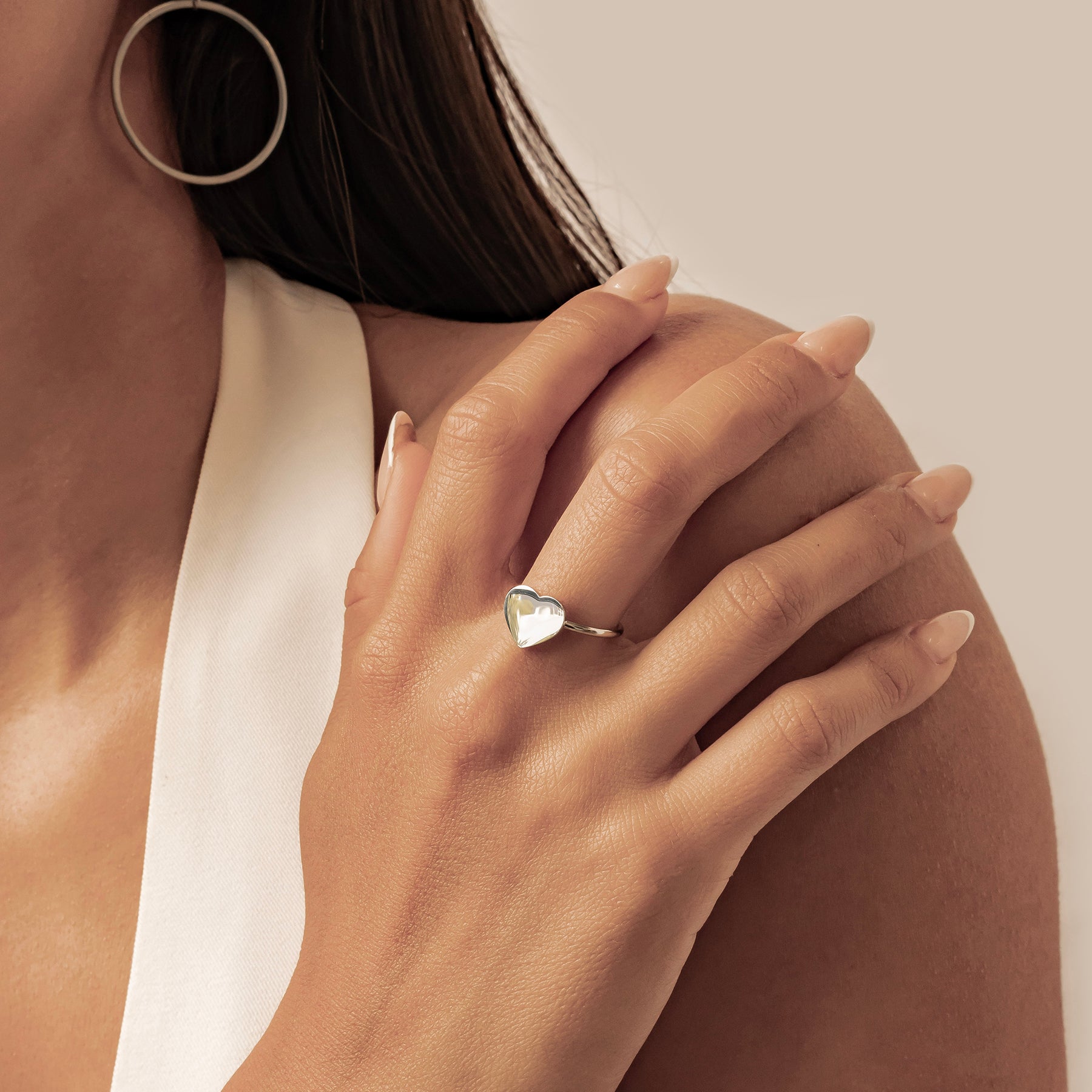 Minimalistischer Herz-Ring – Wasserfest