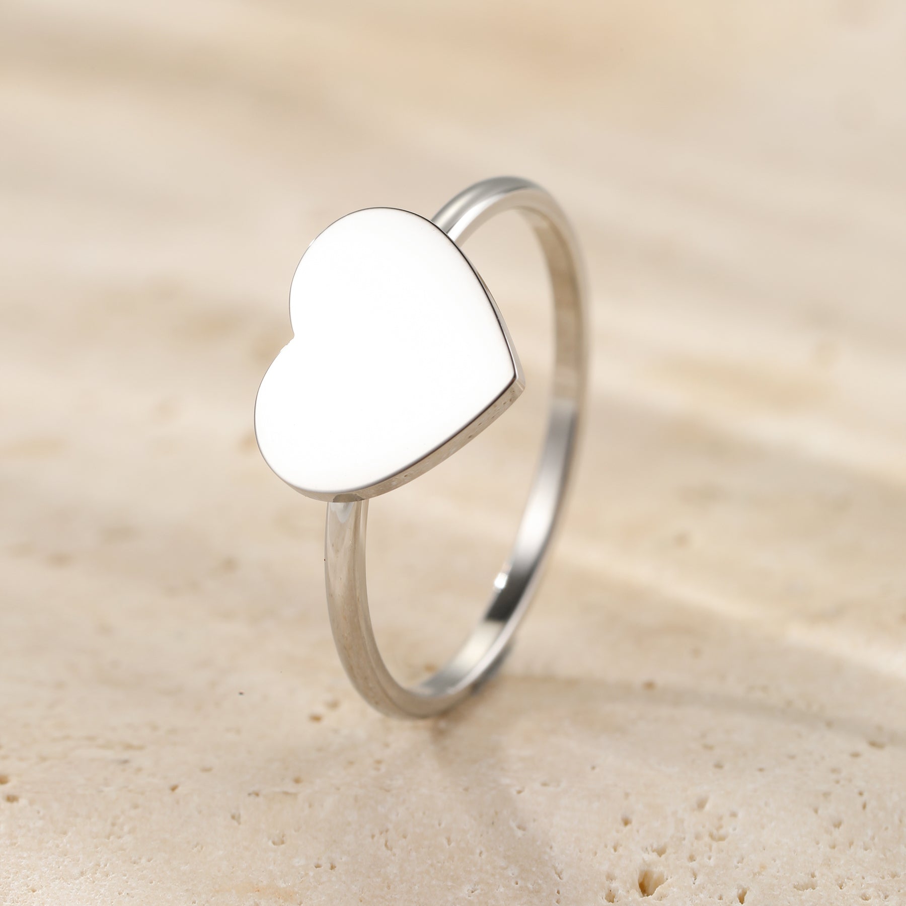 Minimalistischer Herz-Ring – Wasserfest