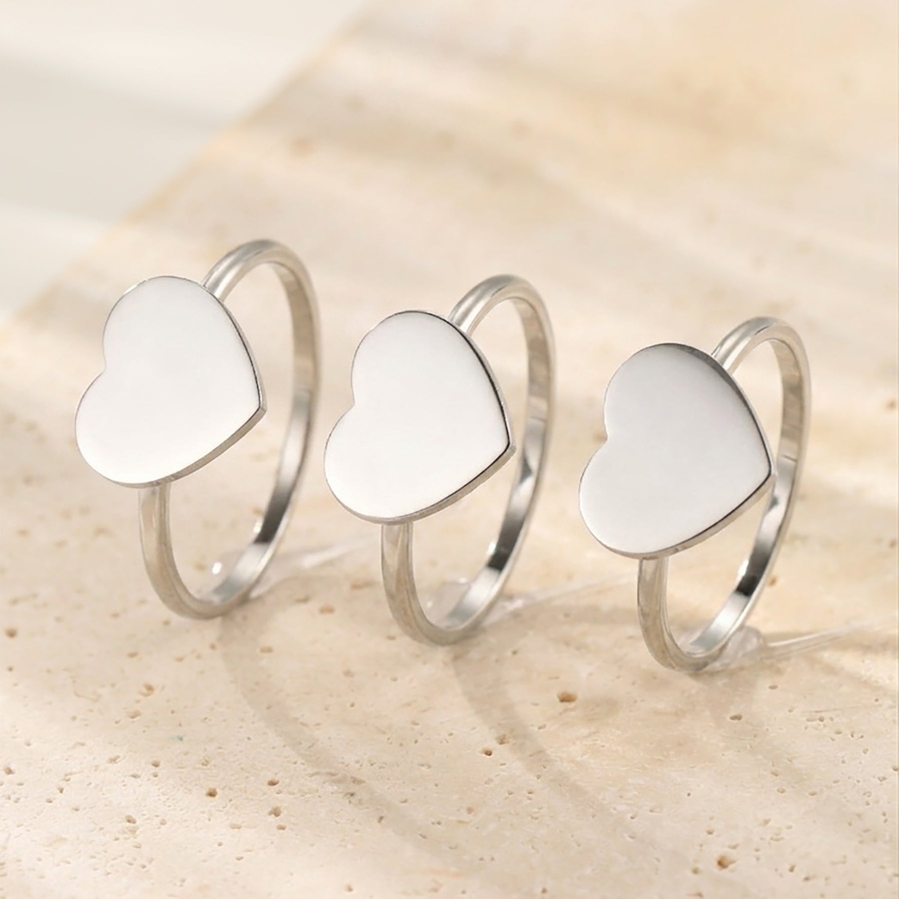 Minimalistischer Herz-Ring – Wasserfest