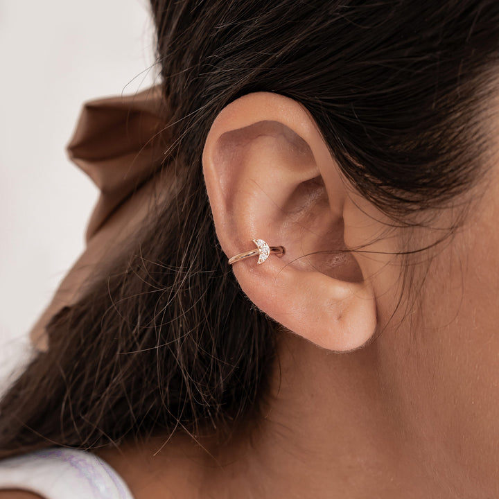 Moon Ear Cuff Sterling Silver