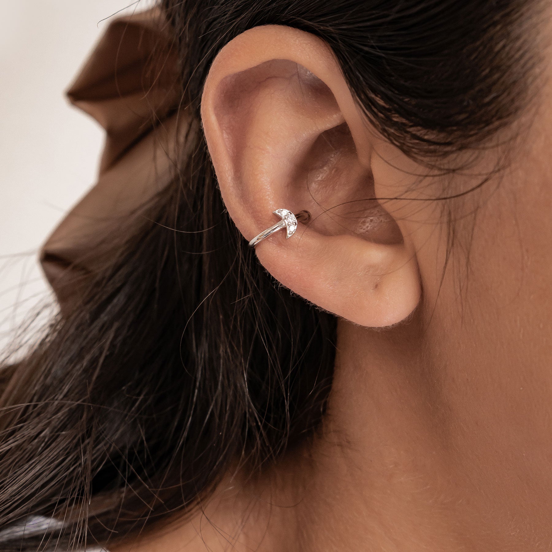 Moon Ear Cuff Sterling Silver