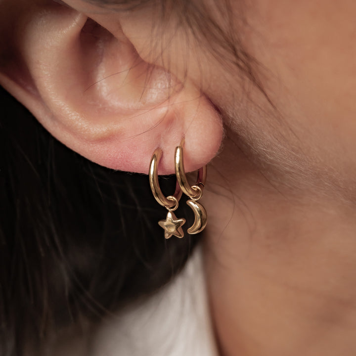 Pendientes Aro Luna y Estrella Waterproof