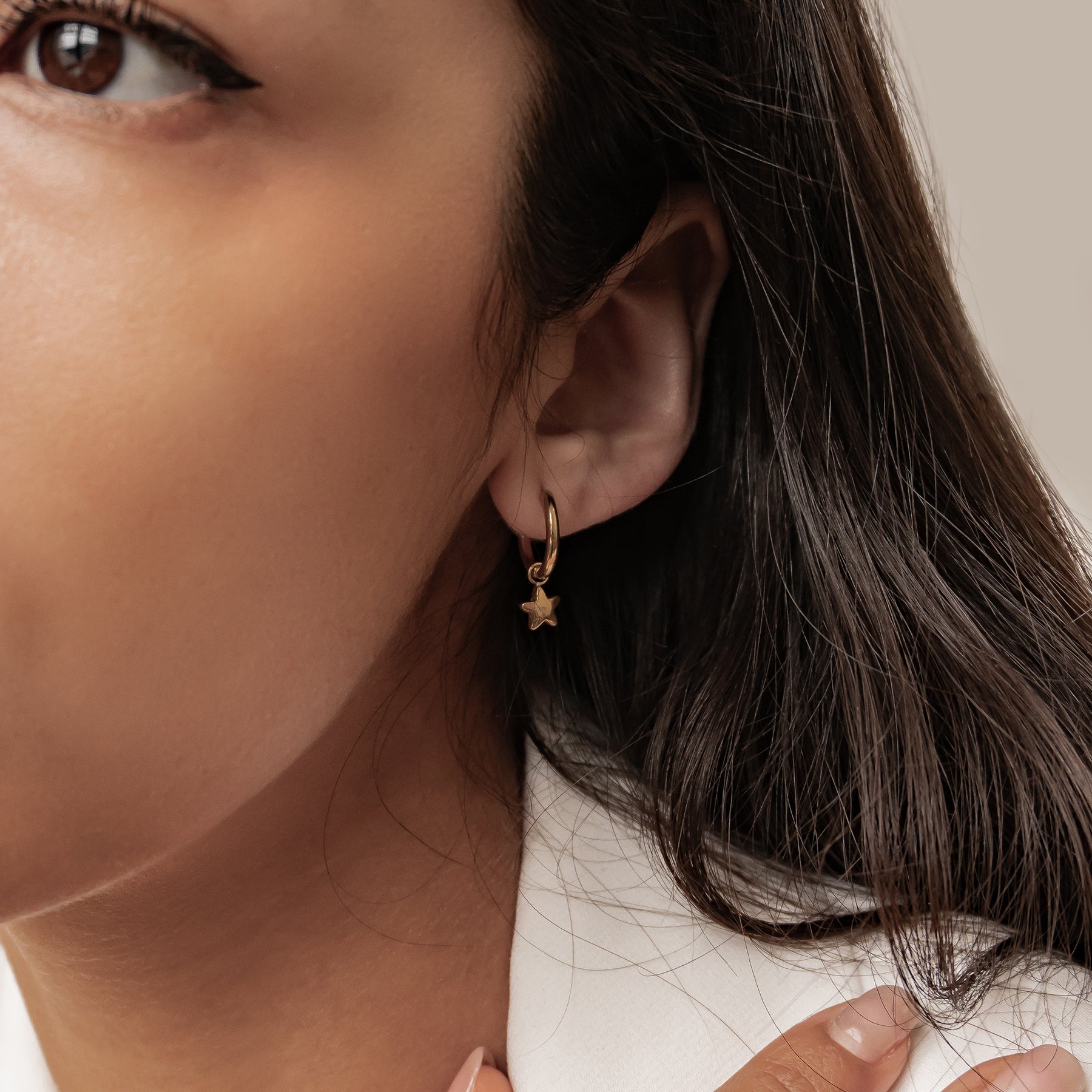 Mond und Stern Hoop Ohrringe Wasserfest