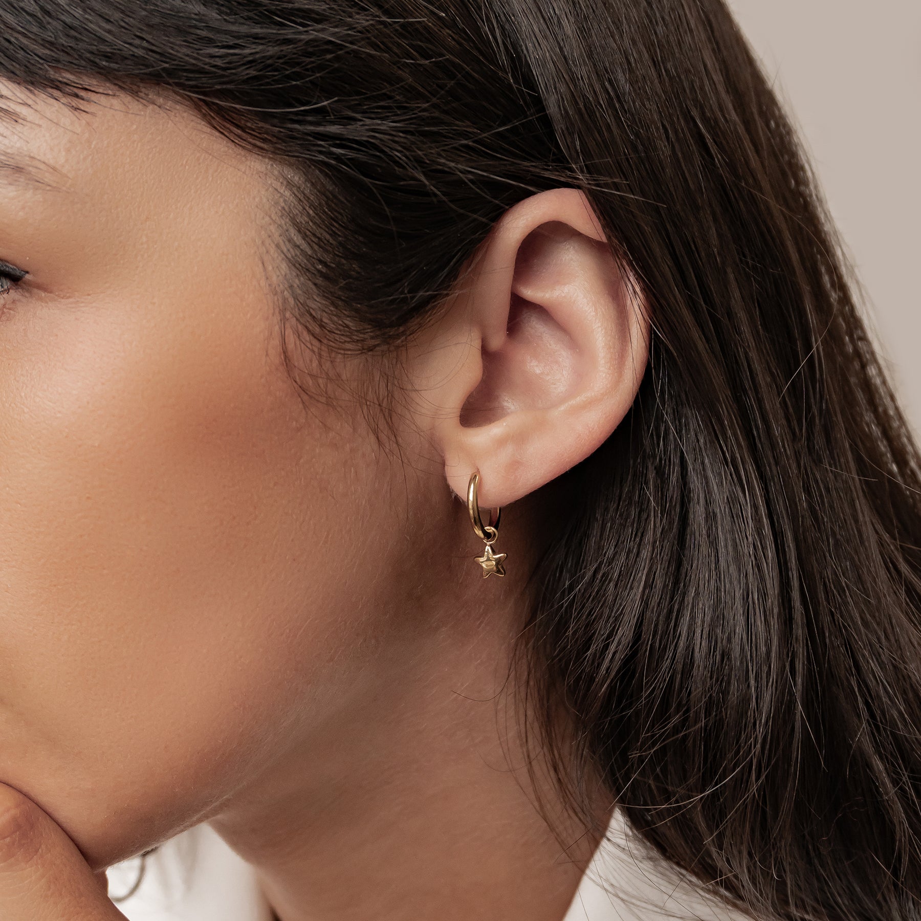 Mond und Stern Hoop Ohrringe Wasserfest