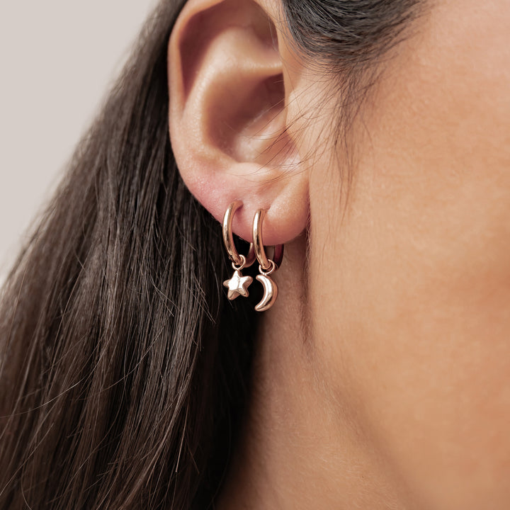 Pendientes Aro Luna y Estrella Waterproof