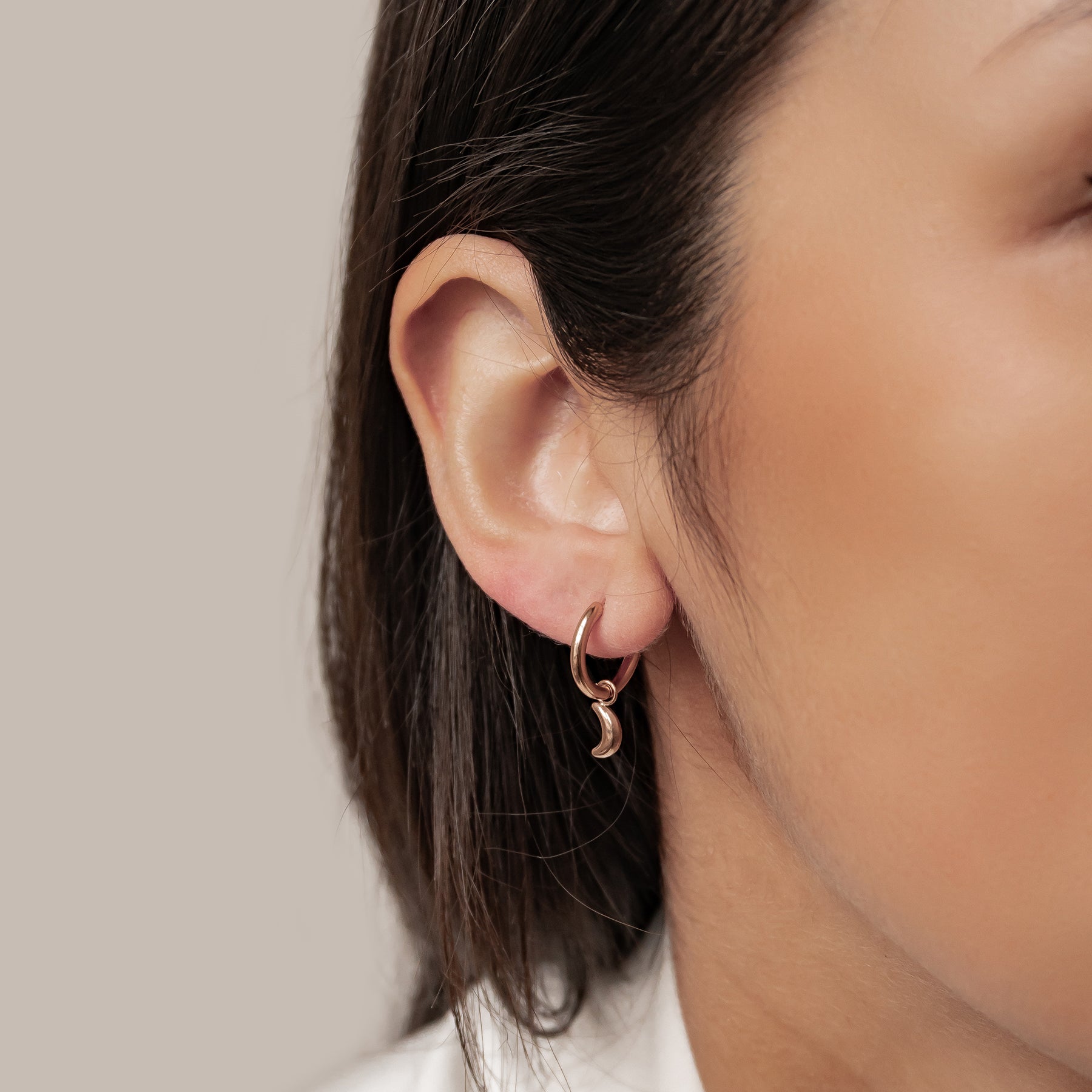 Mond und Stern Hoop Ohrringe Wasserfest