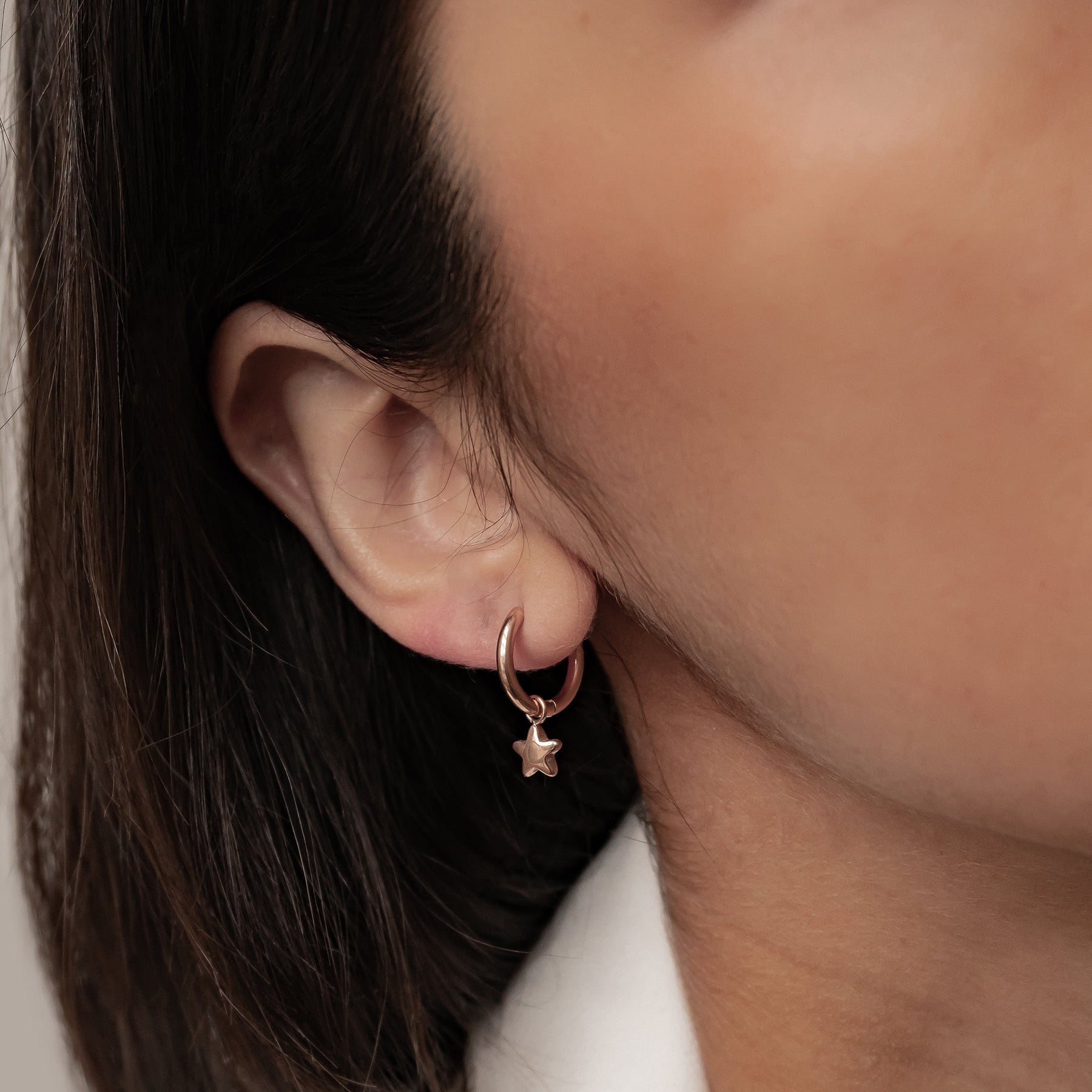 Mond und Stern Hoop Ohrringe Wasserfest