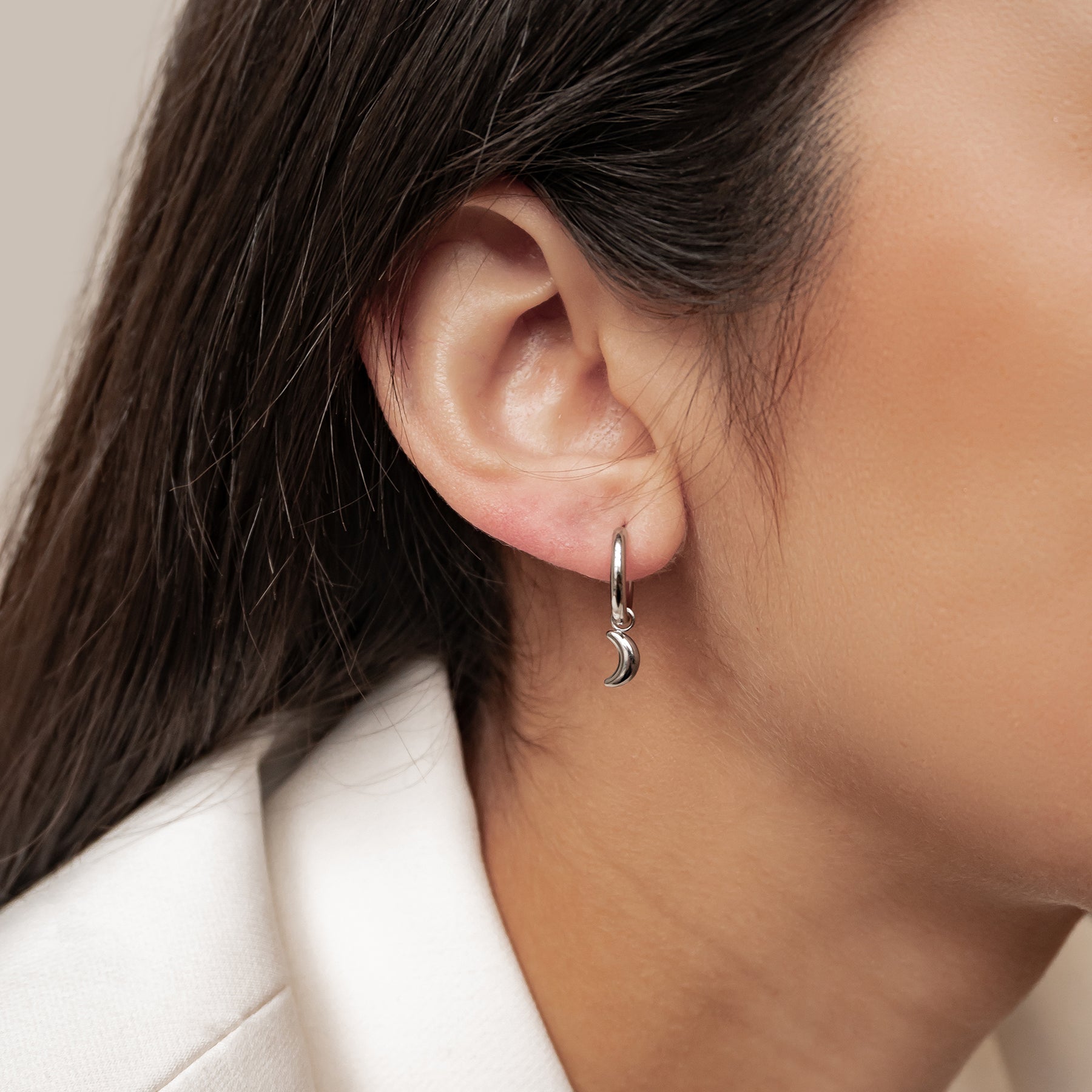 Mond und Stern Hoop Ohrringe Wasserfest