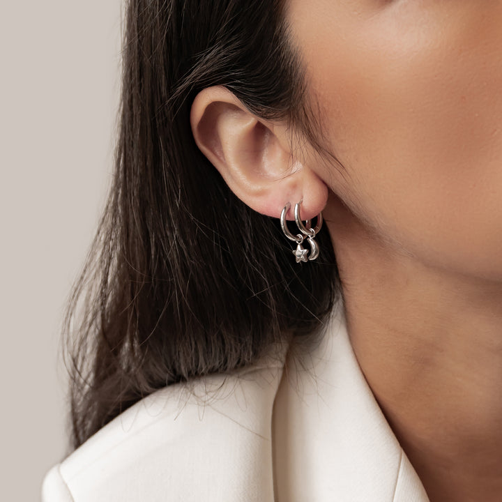 Pendientes Aro Luna y Estrella Waterproof