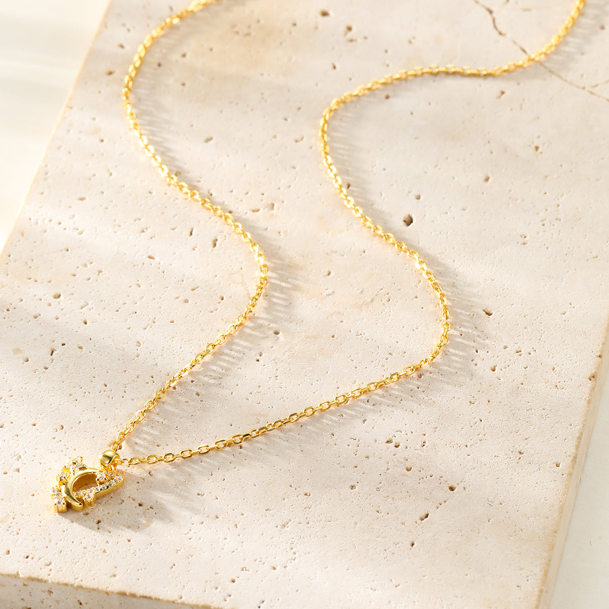 Collier Pendentif Lune et Étoile Sterling Argent