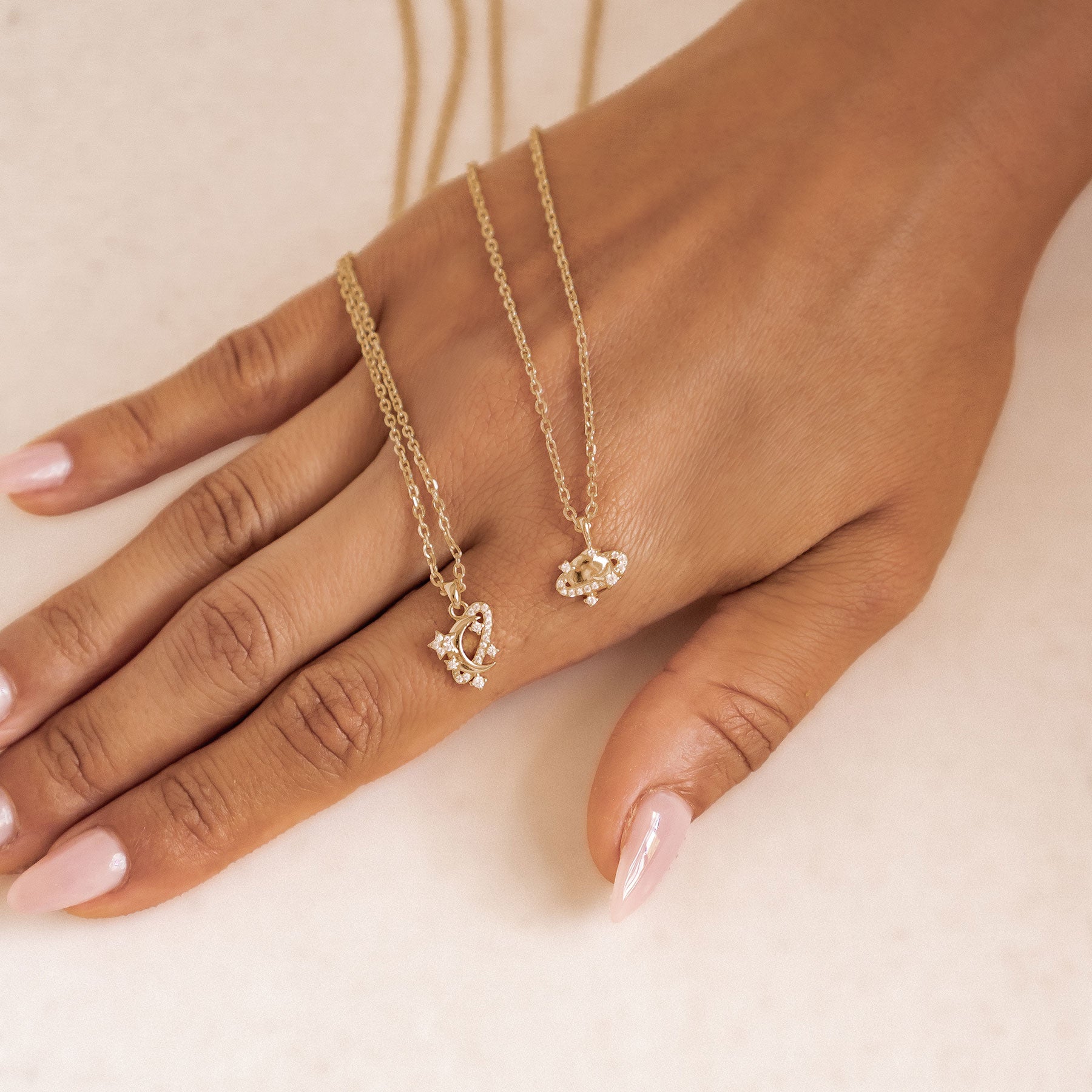 Collier Pendentif Lune et Étoile Sterling Argent