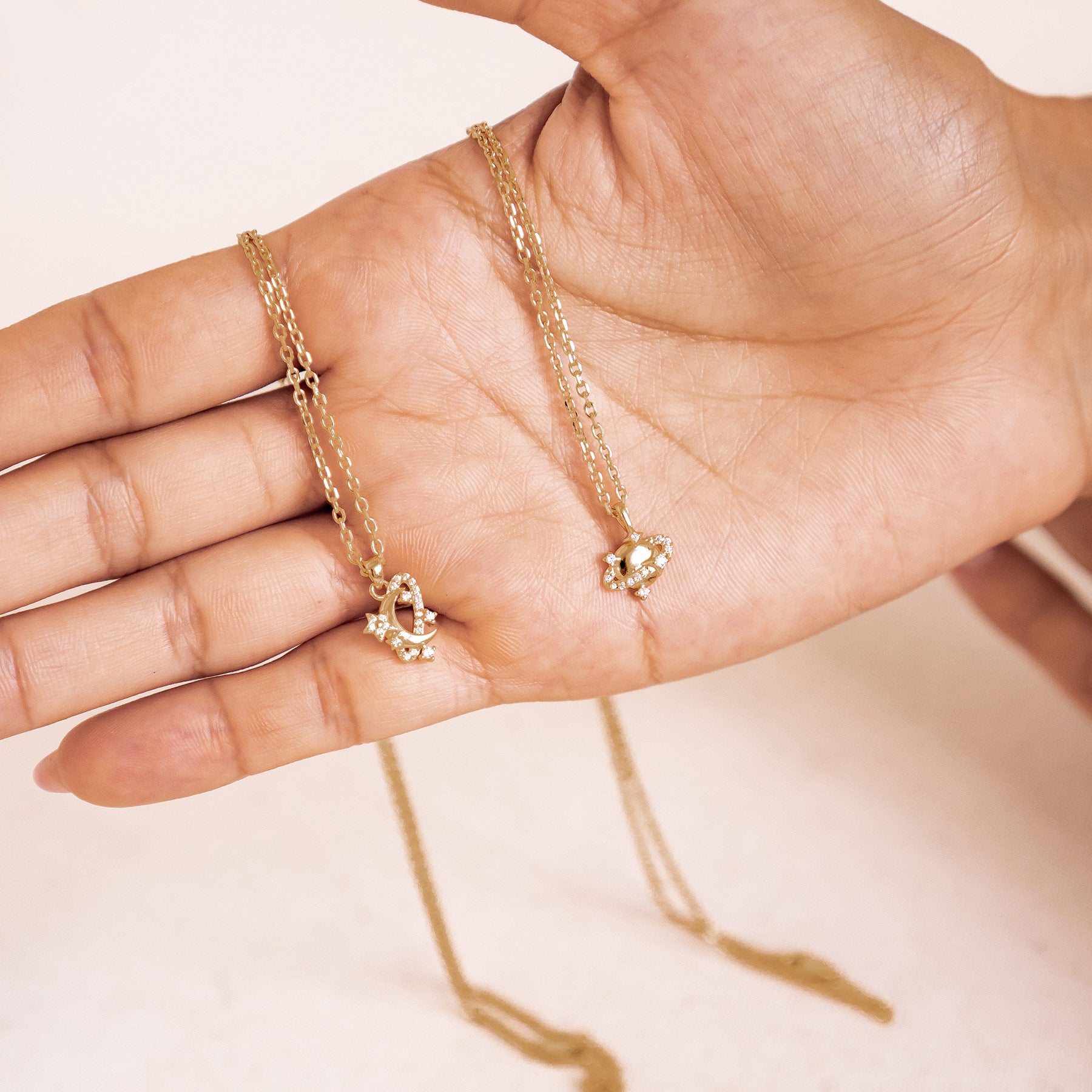 Collier Pendentif Lune et Étoile Sterling Argent