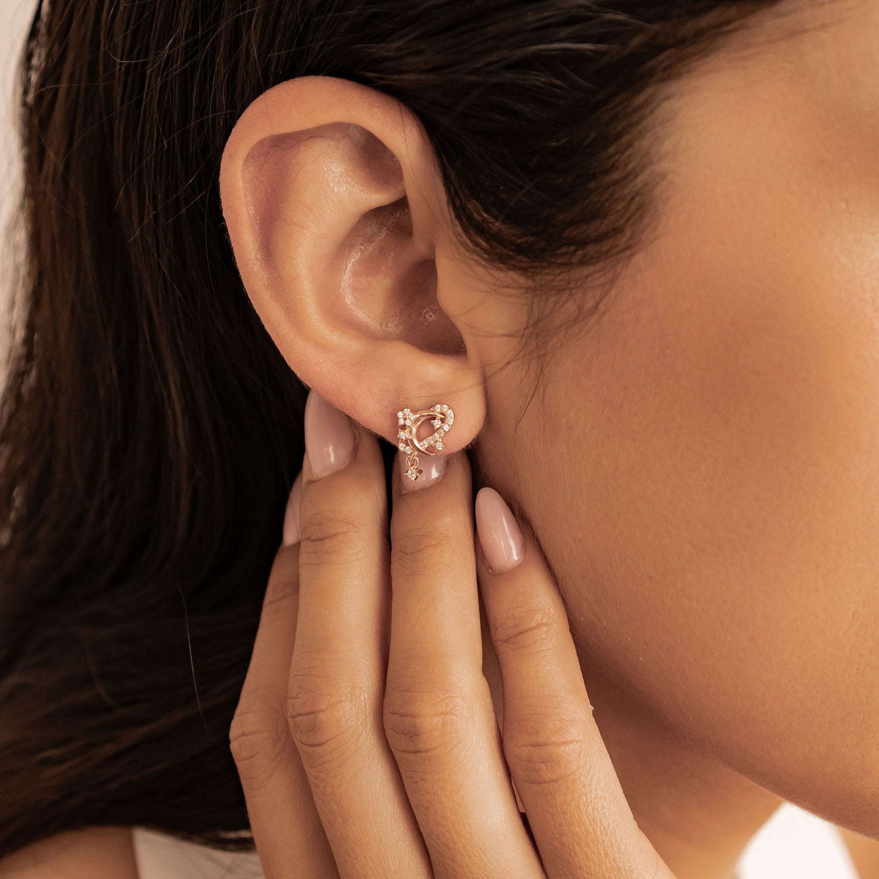 Boucles d’oreilles Lune et Étoile Sterling Argent