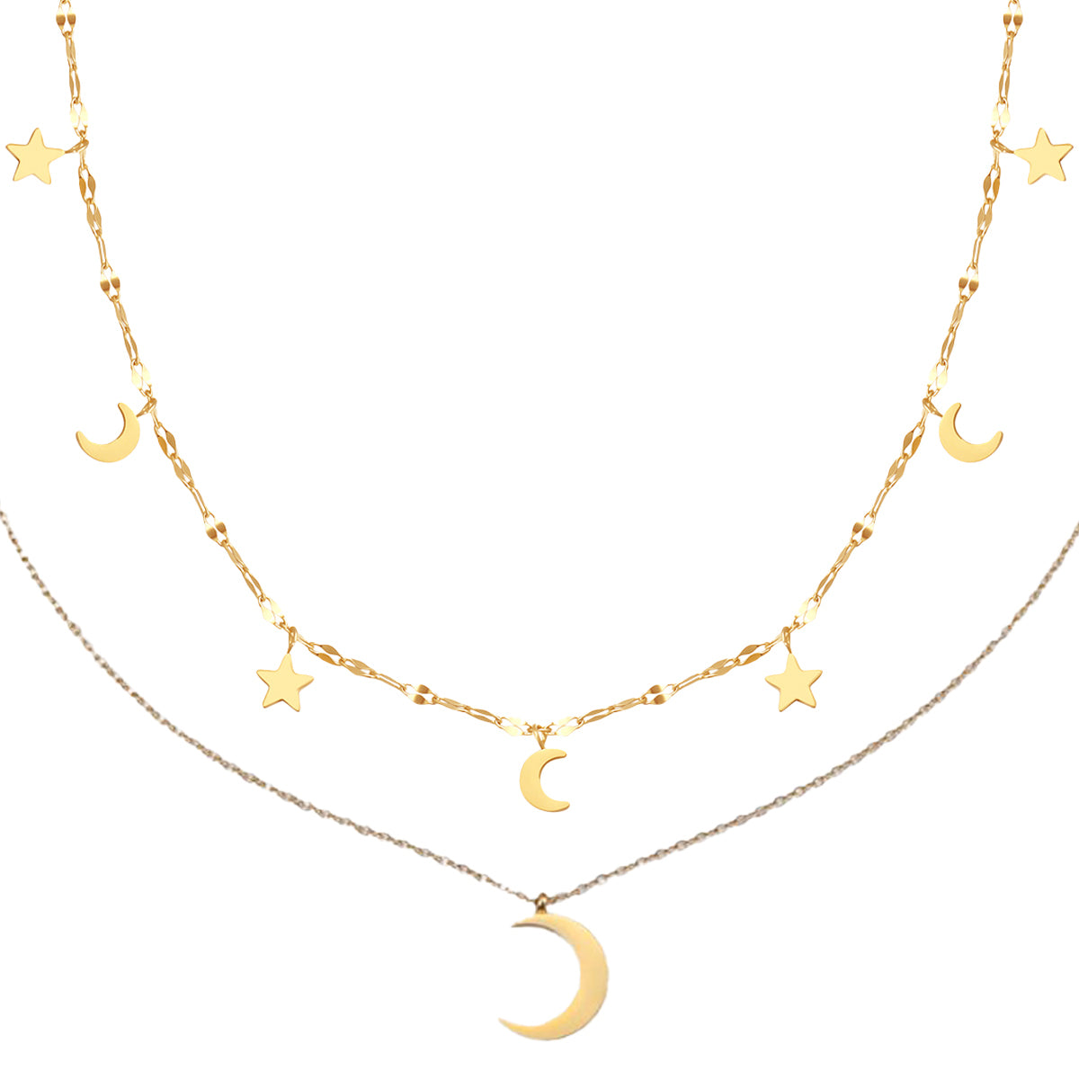 Ensemble Collier Lune et Étoile Waterproof