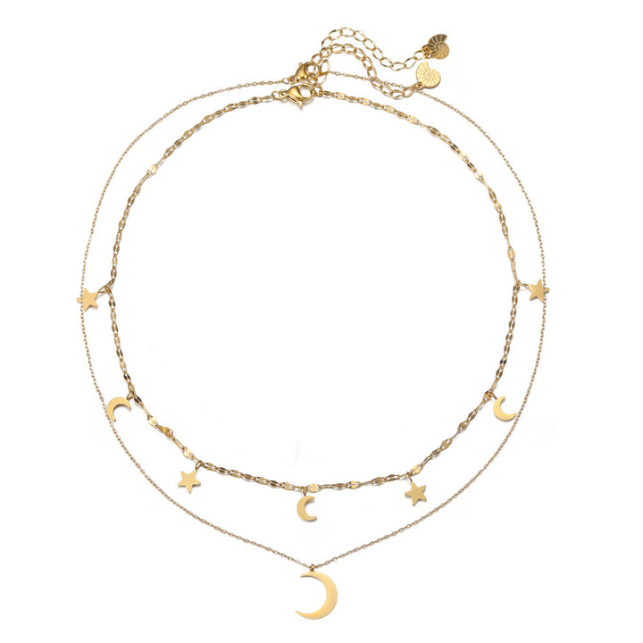 Mond und Stern Schmuck Ketten-Set Wasserfest