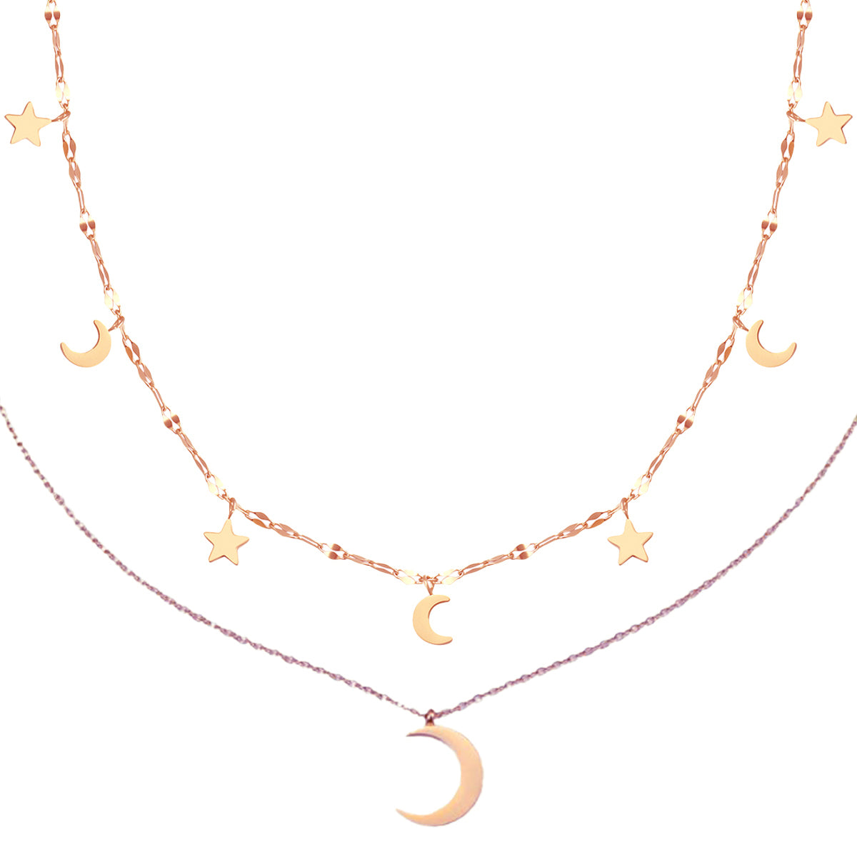 Moon and Star Jewelry Necklace Set Waterproof – Hey Happiness