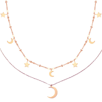 Ensemble Collier Lune et Étoile Waterproof