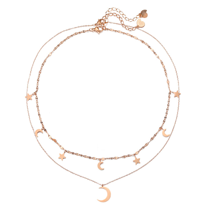 Mond und Stern Schmuck Ketten-Set Wasserfest