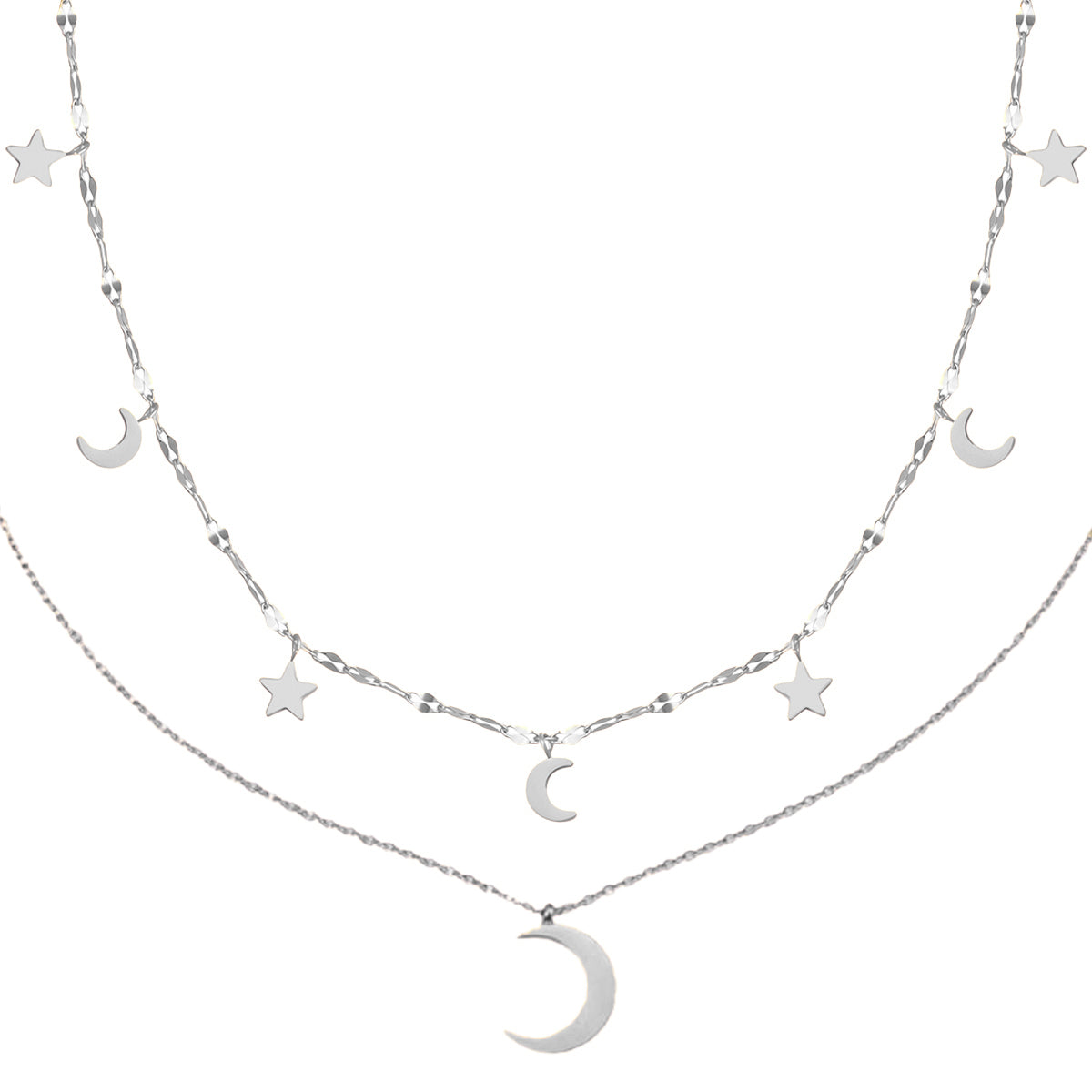 Mond und Stern Schmuck Ketten-Set Wasserfest