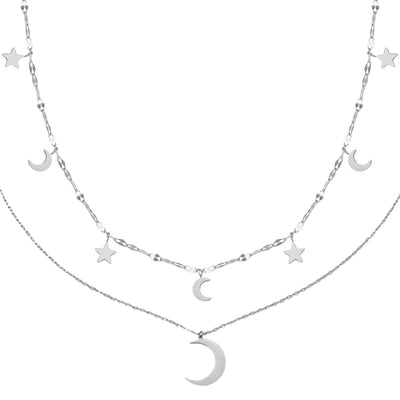 Ensemble Collier Lune et Étoile Waterproof
