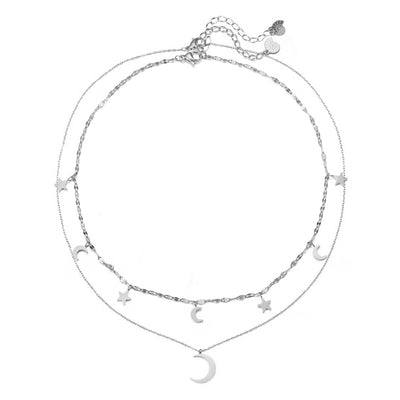 Ensemble Collier Lune et Étoile Waterproof
