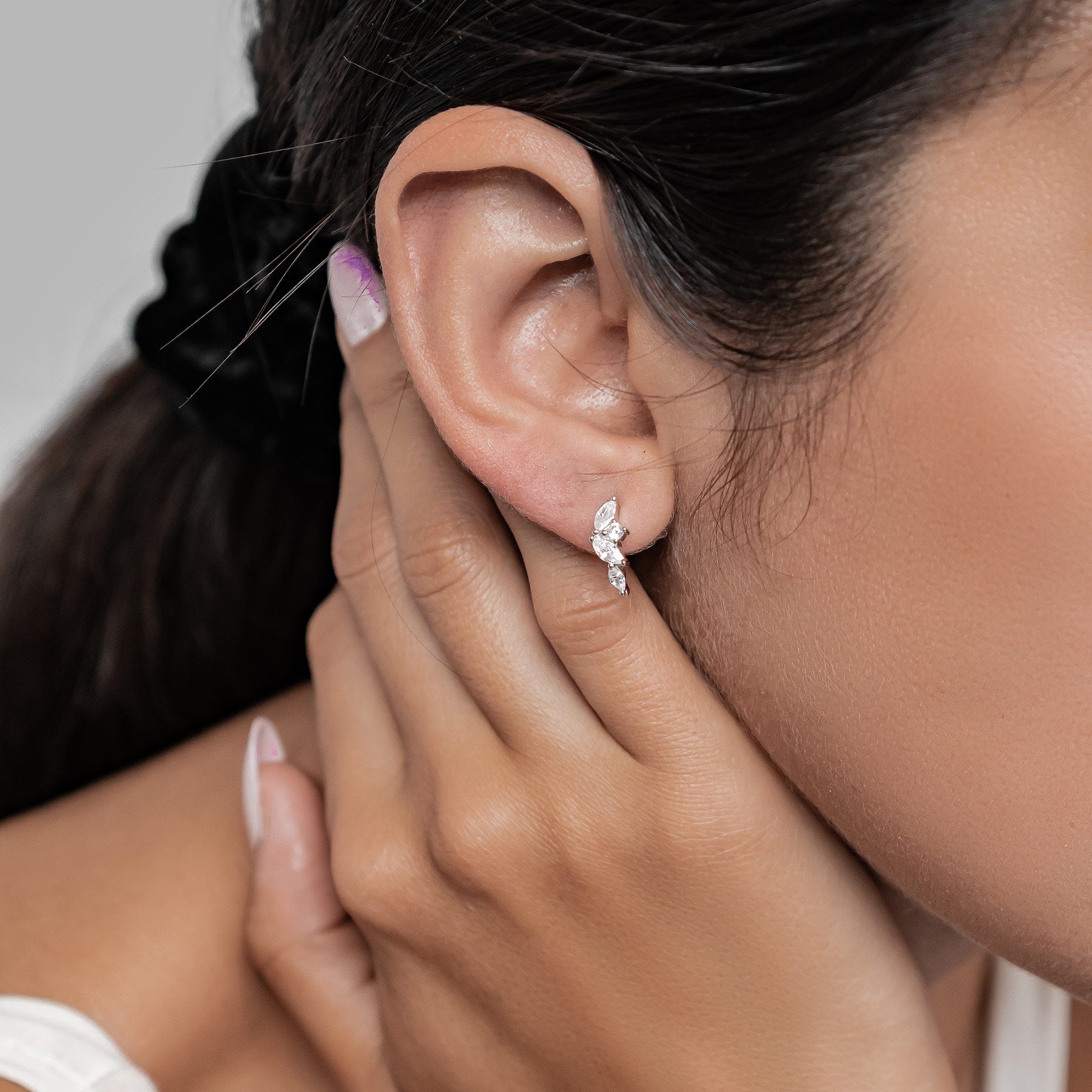 Moonlight Magic Hoop Earrings Sterling Silver