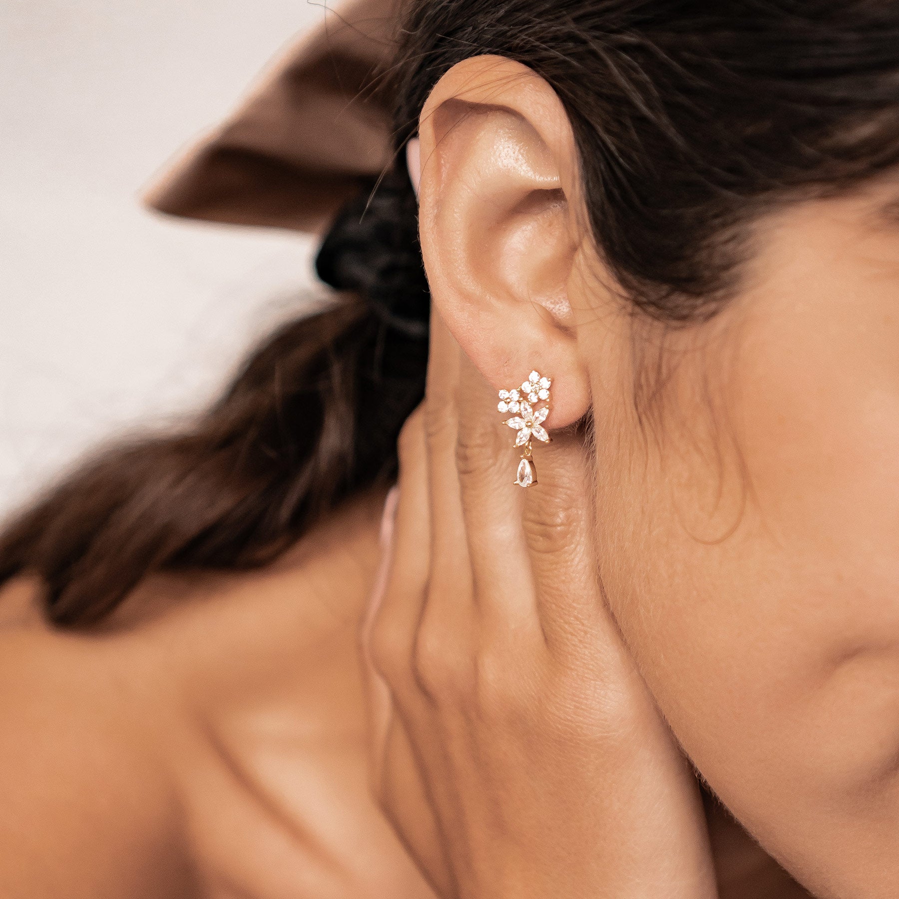 Morgentau Ohrstecker aus Sterlingsilber