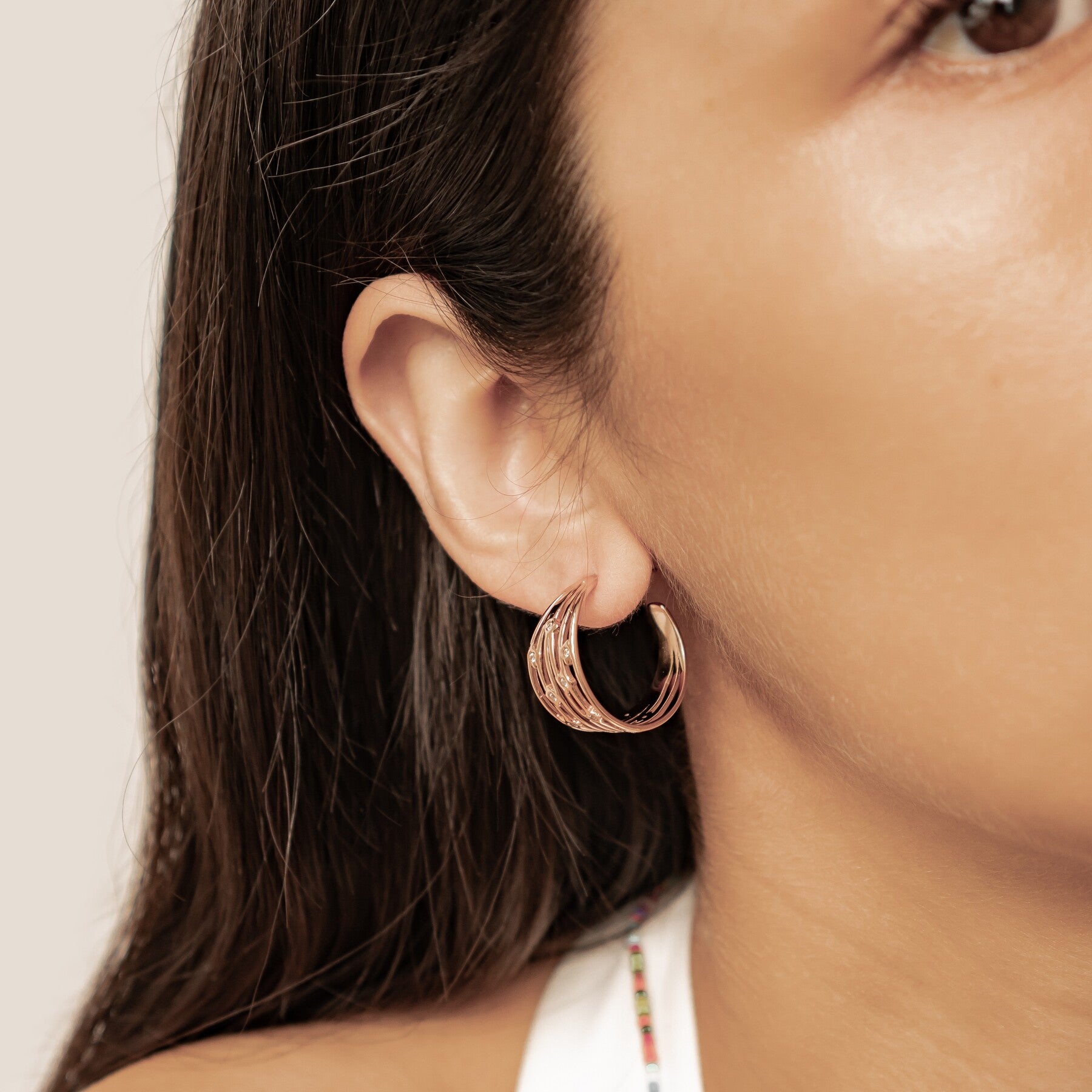 Pendientes Aros Cristal Multi Banda Waterproof