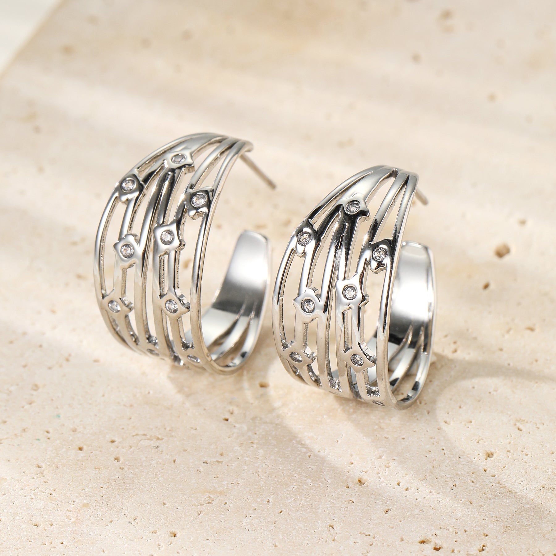 Pendientes Aros Cristal Multi Banda Waterproof
