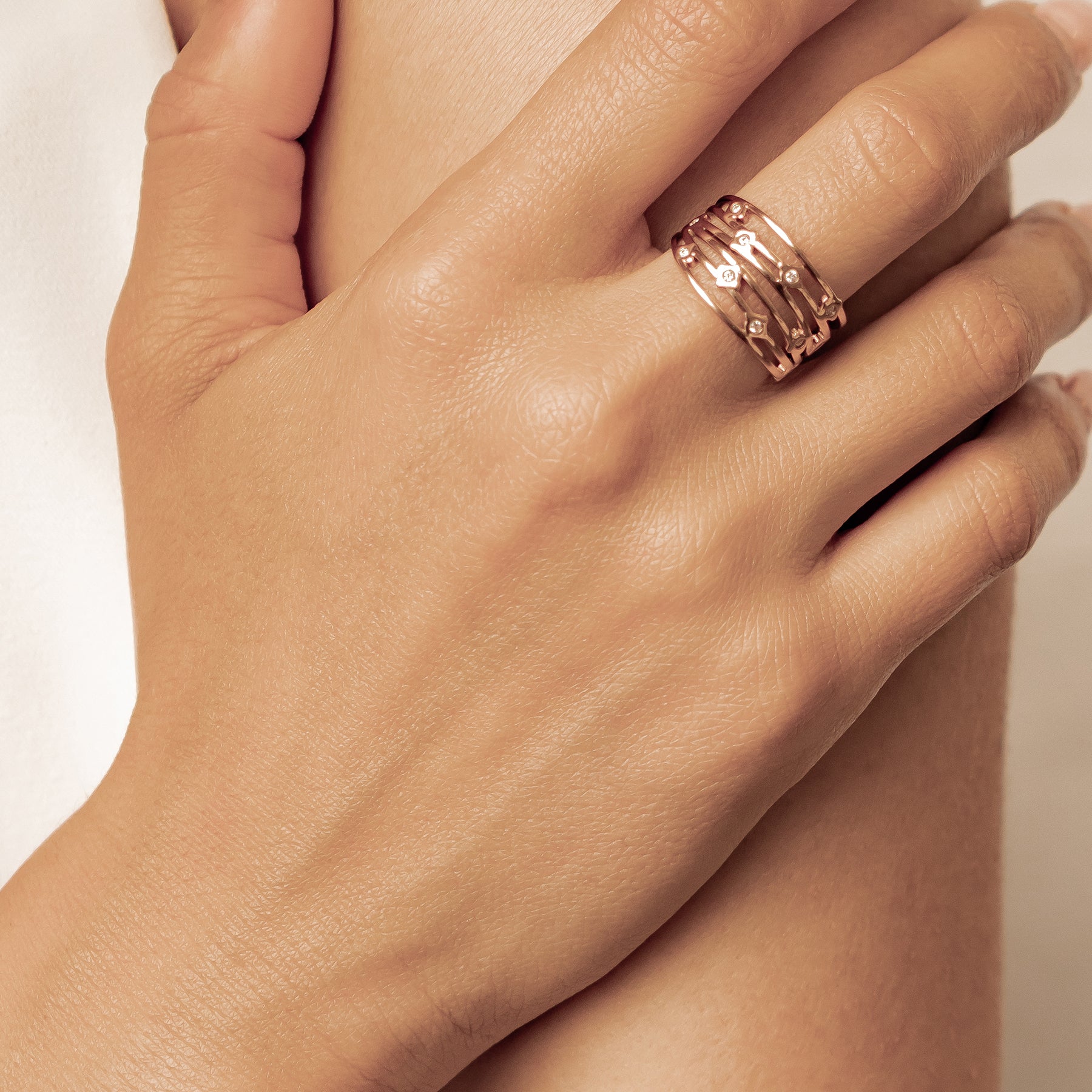Multi-Band Kristall Open Ring – Wasserfest