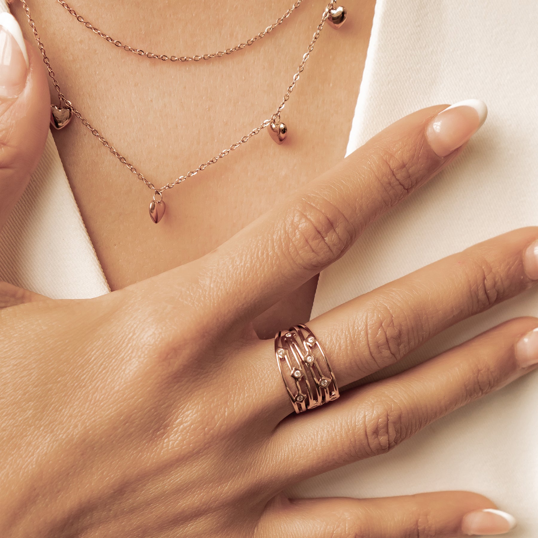 Multi-Band Kristall Open Ring – Wasserfest