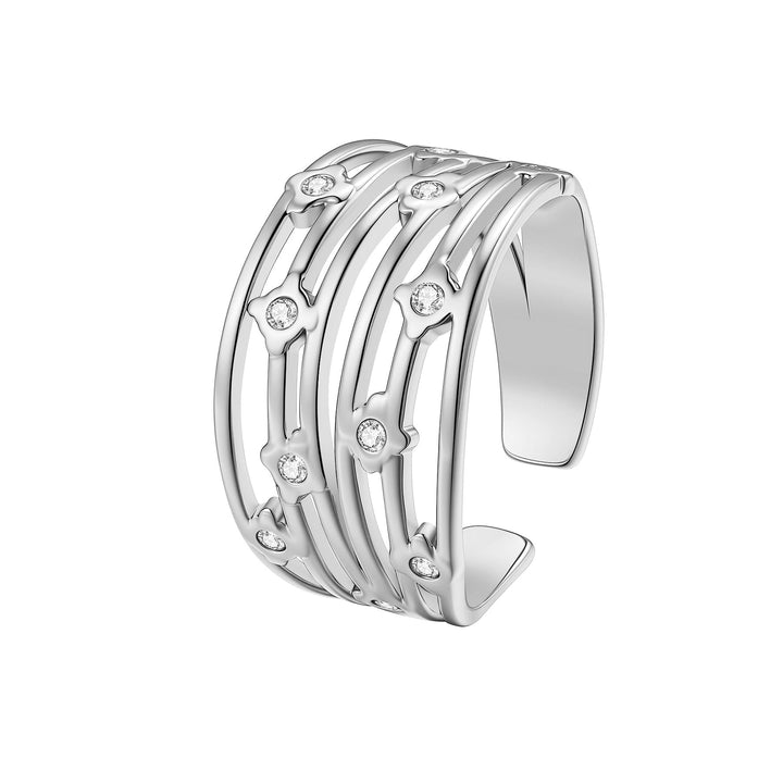 Bague Ouverte Cristal Multi-Rangs Waterproof