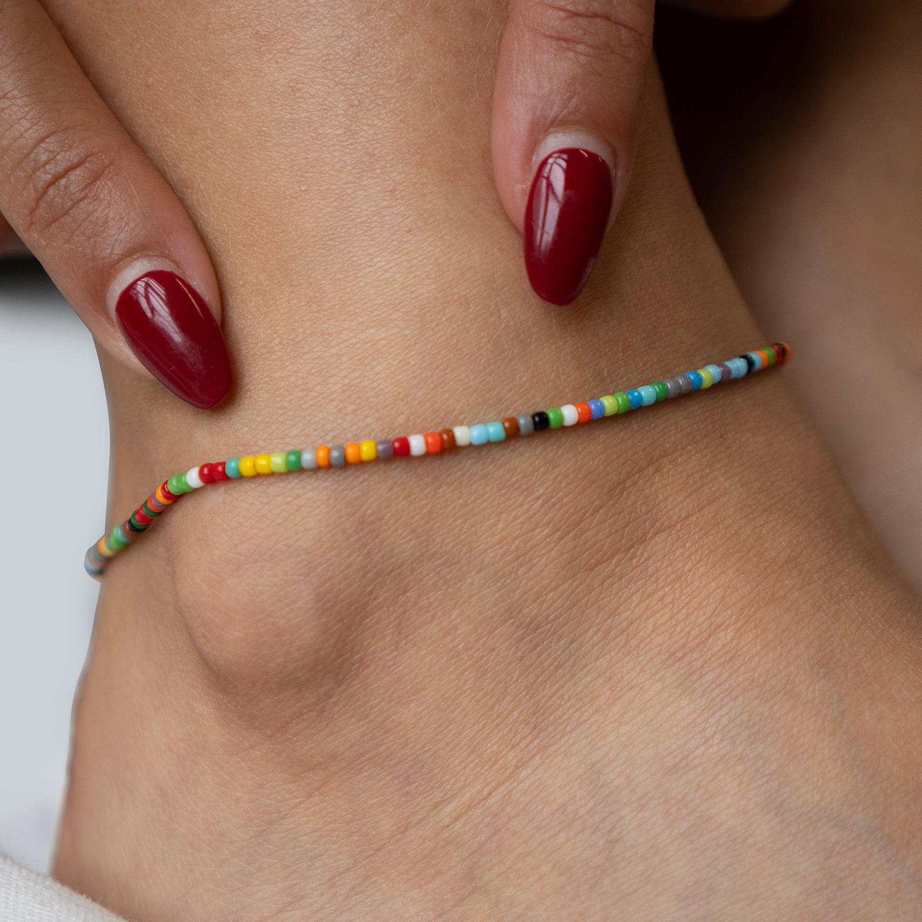 Bunte Perlen-Fußkette Waterproof