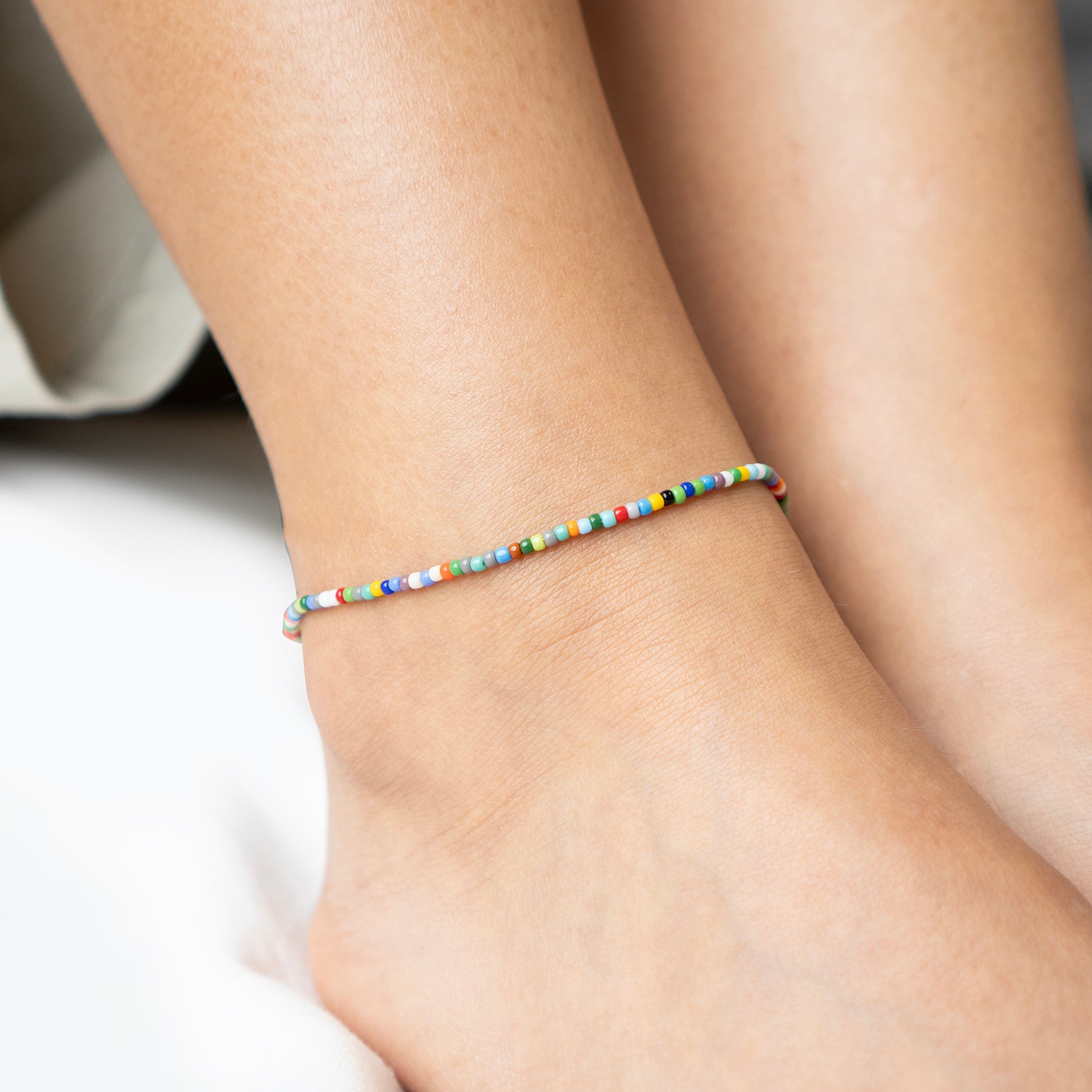 Bunte Perlen-Fußkette Waterproof