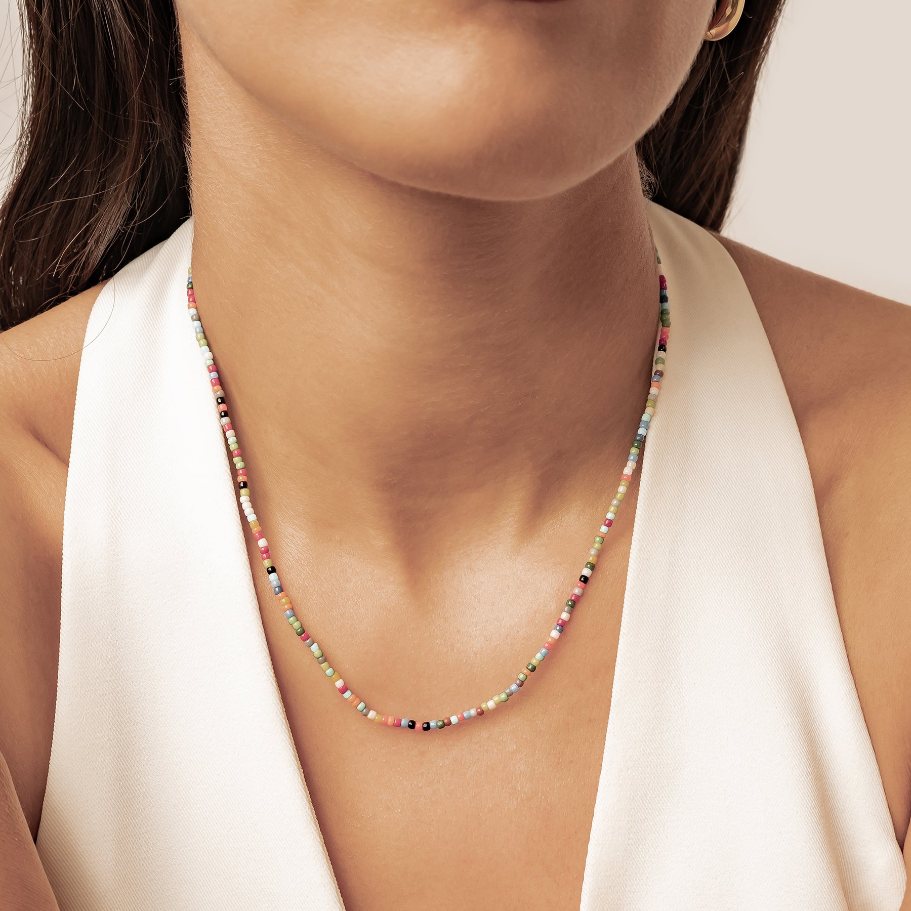 Collar Cuentas Multicolor Impermeable
