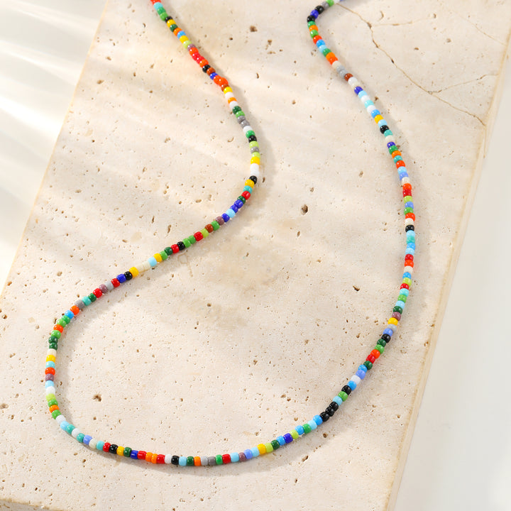 Collier Perles Multicolores Résistant à l’Eau