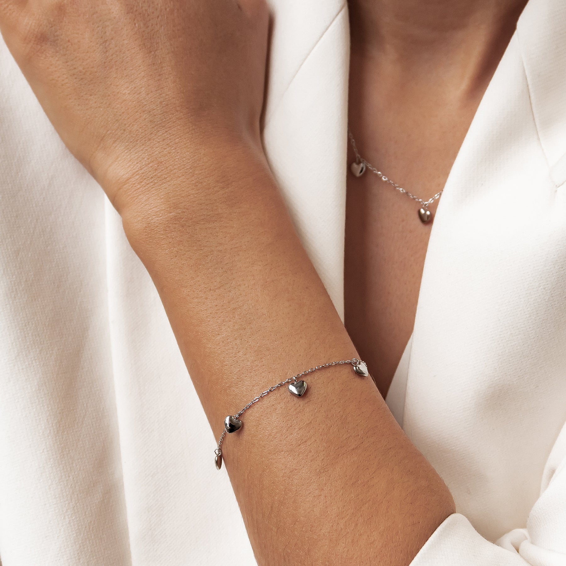 Multiple Chunky Heart Bracelet Waterproof