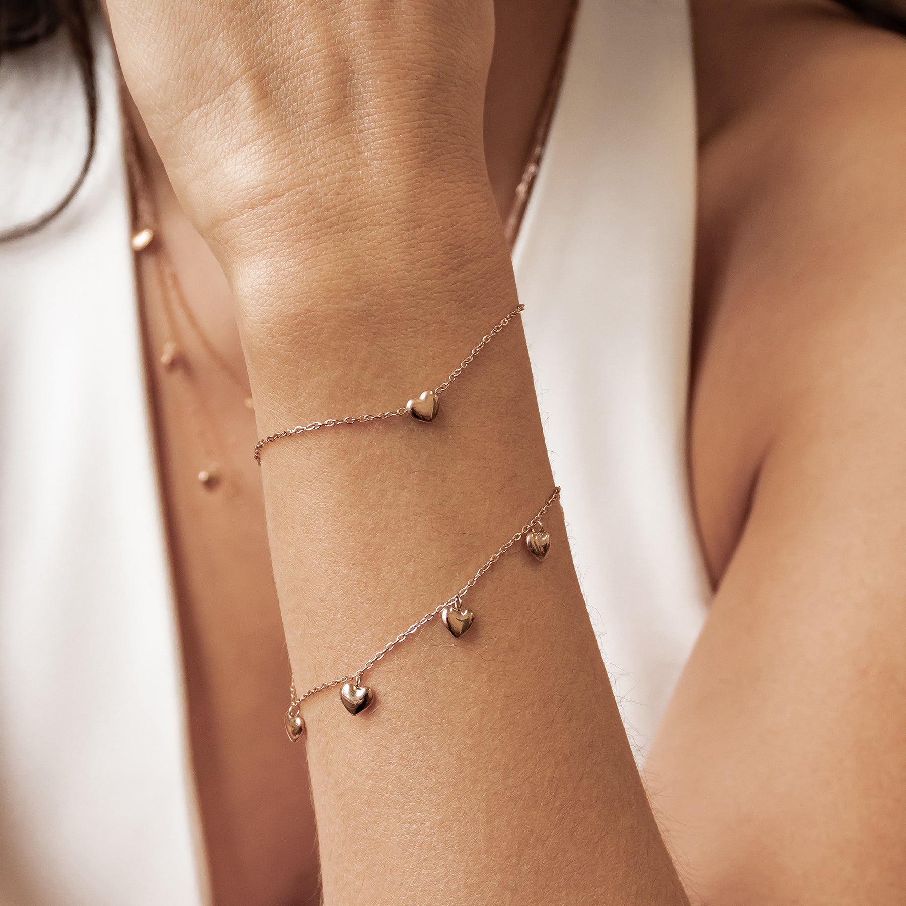 Mehrteiliges Chunky Herz Schmuckset – Wasserdicht aus Edelstahl