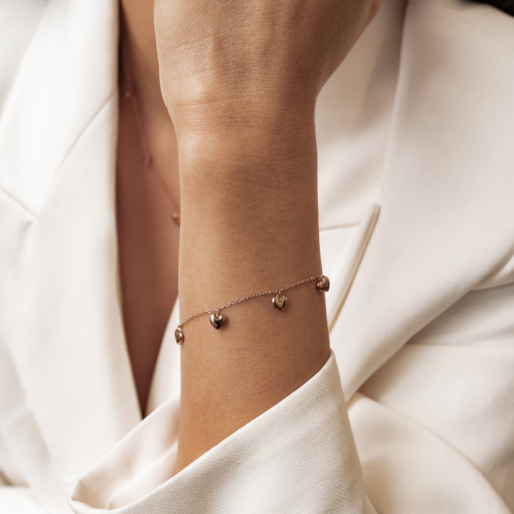 Mehrteiliges Chunky Herz Schmuckset – Wasserdicht aus Edelstahl