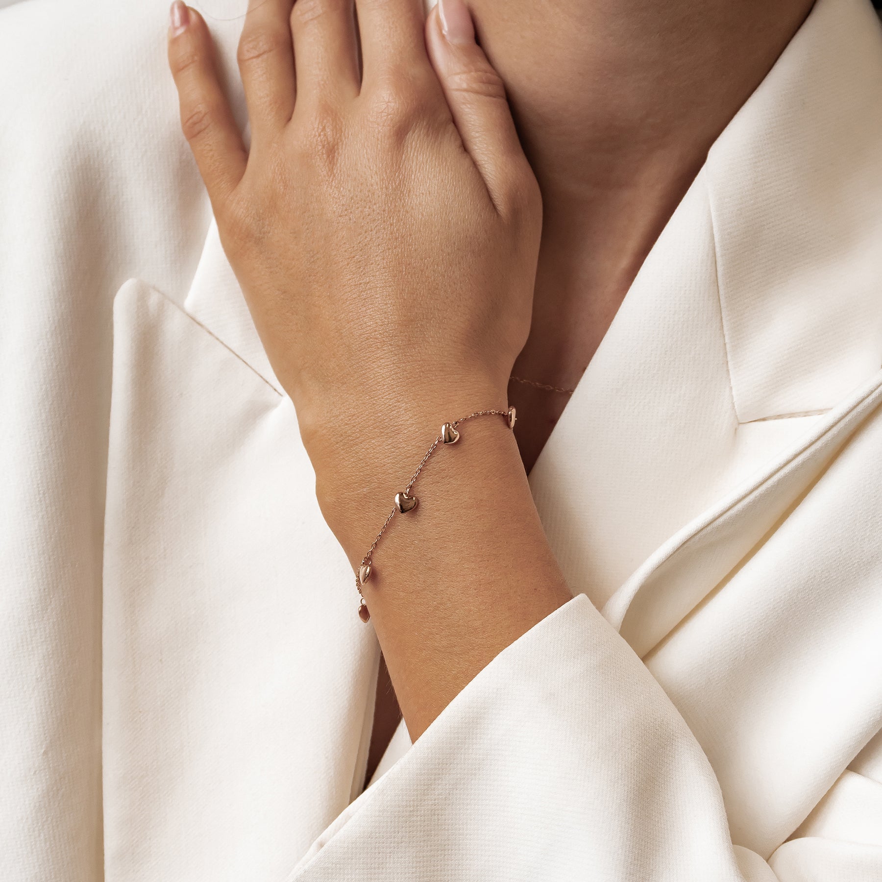 Mehrteiliges Chunky Herz Schmuckset – Wasserdicht aus Edelstahl